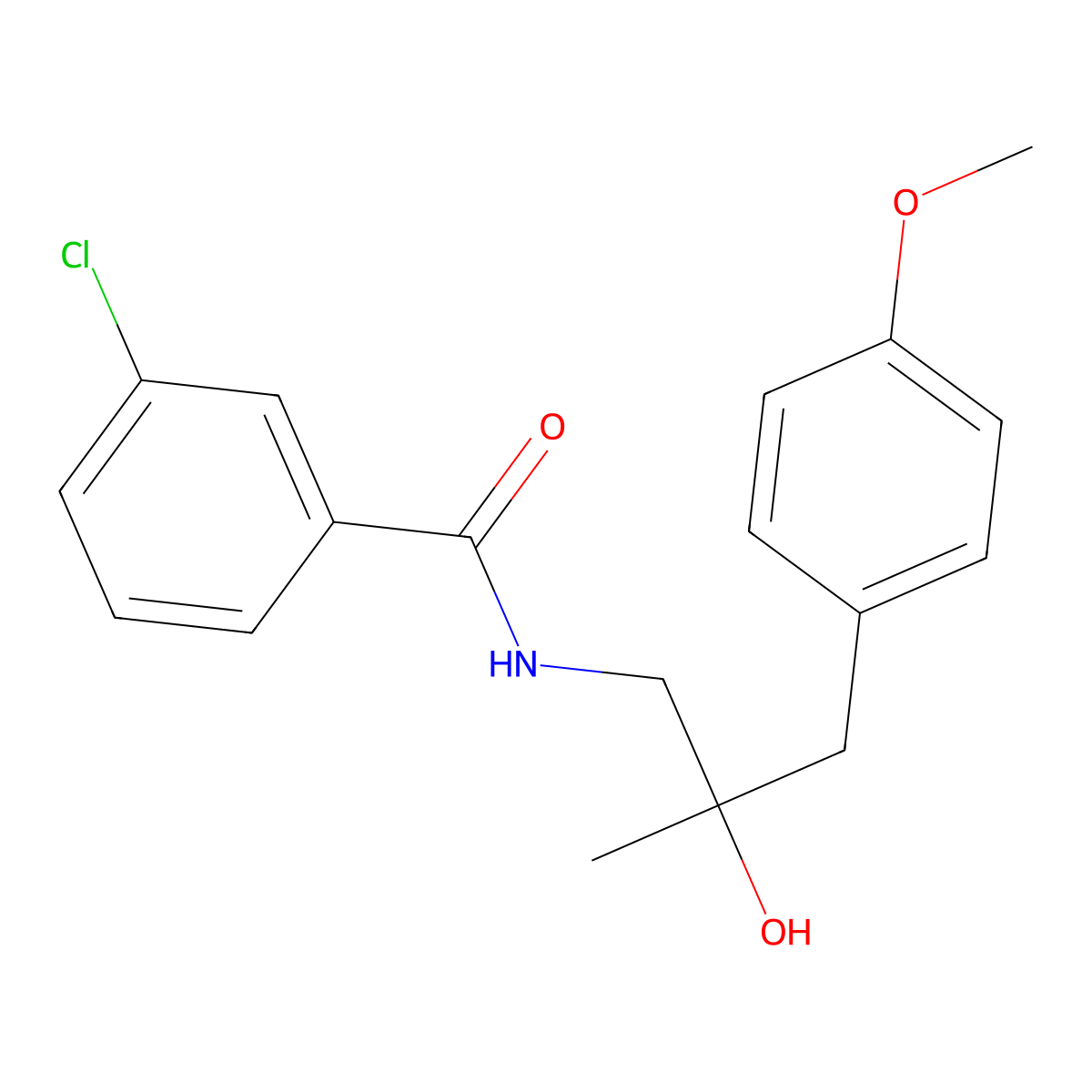 3-chloro-N-[2-hydroxy-3-(4-methoxyphenyl)-2-methylpropyl]benzamide molecular structure, CAS 1396884-22-2