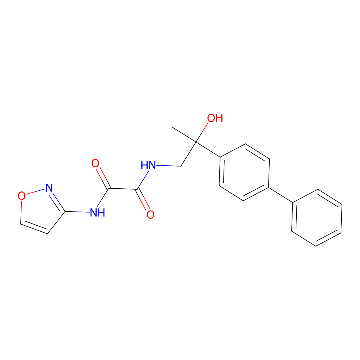 N'-(2-{[1,1'-biphenyl]-4-yl}-2-hydroxypropyl)-N-(1,2-oxazol-3-yl)ethanediamide molecular structure, CAS 1396884-24-4