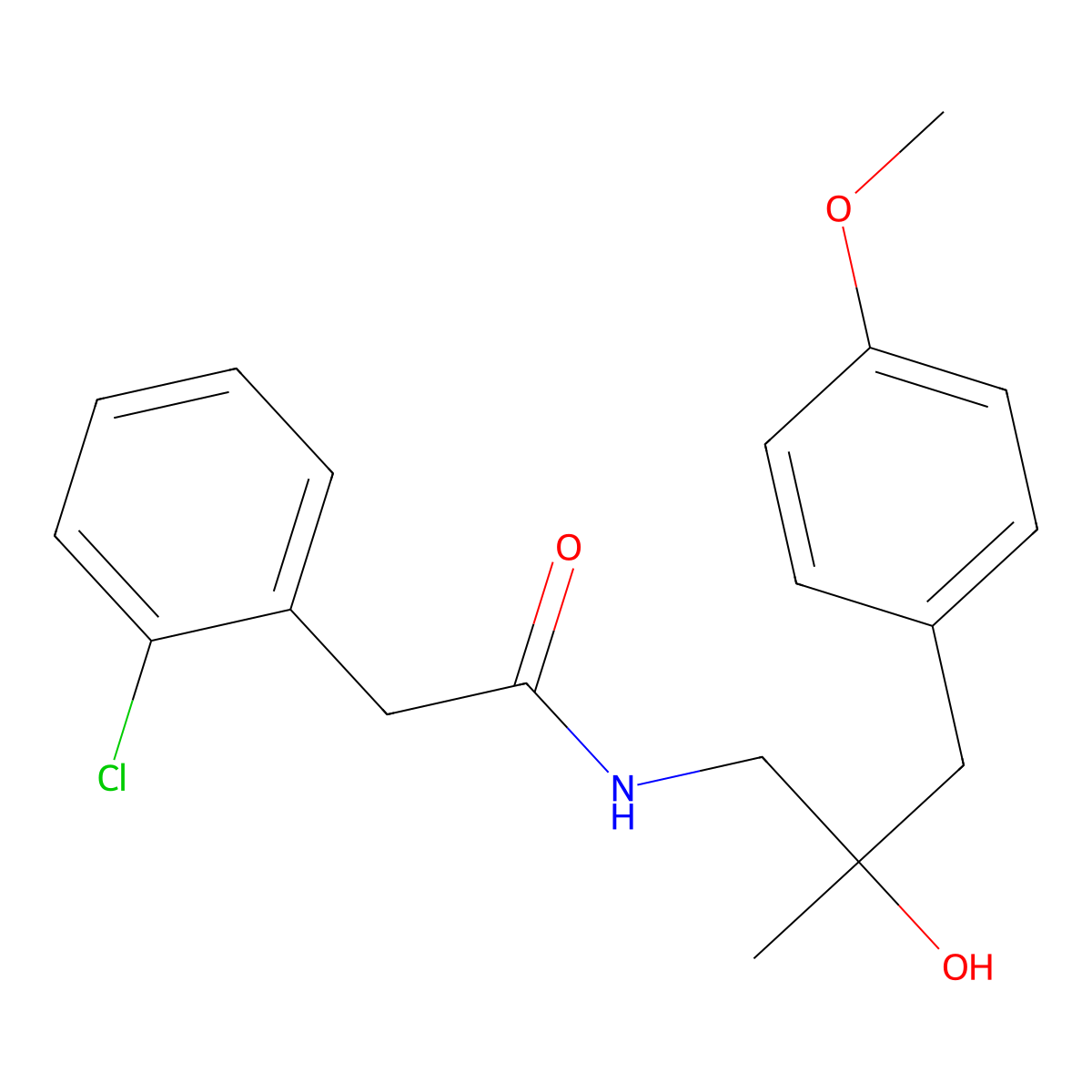 2-(2-chlorophenyl)-N-[2-hydroxy-3-(4-methoxyphenyl)-2-methylpropyl]acetamide molecular structure, CAS 1396884-30-2