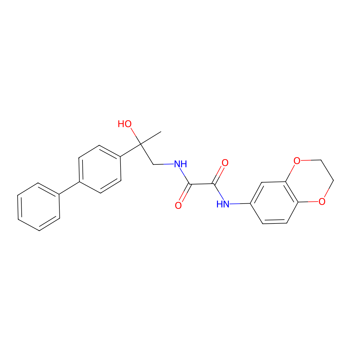 N'-(2-{[1,1'-biphenyl]-4-yl}-2-hydroxypropyl)-N-(2,3-dihydro-1,4-benzodioxin-6-yl)ethanediamide molecular structure, CAS 1396884-32-4