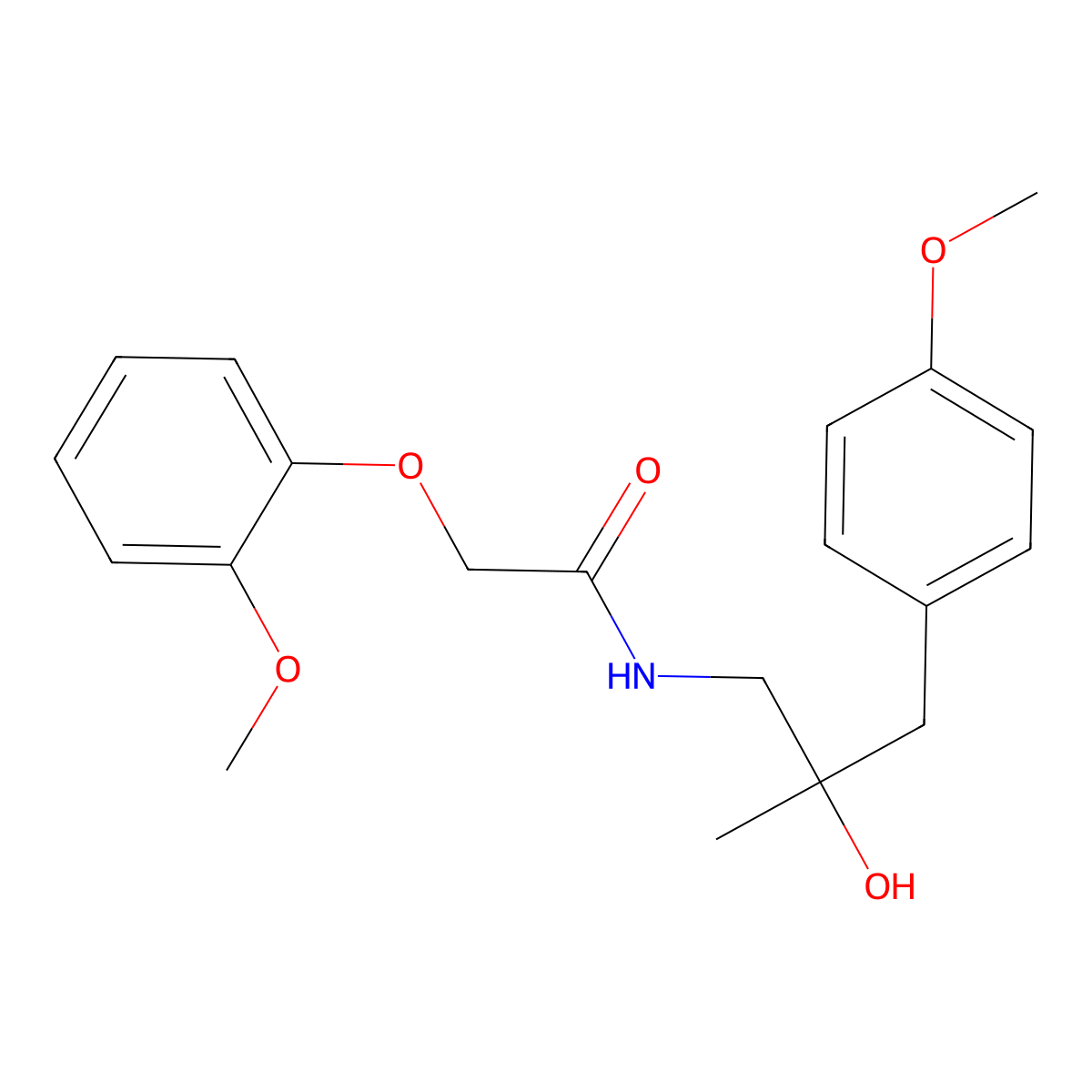 N-[2-hydroxy-3-(4-methoxyphenyl)-2-methylpropyl]-2-(2-methoxyphenoxy)acetamide molecular structure, CAS 1396884-35-7