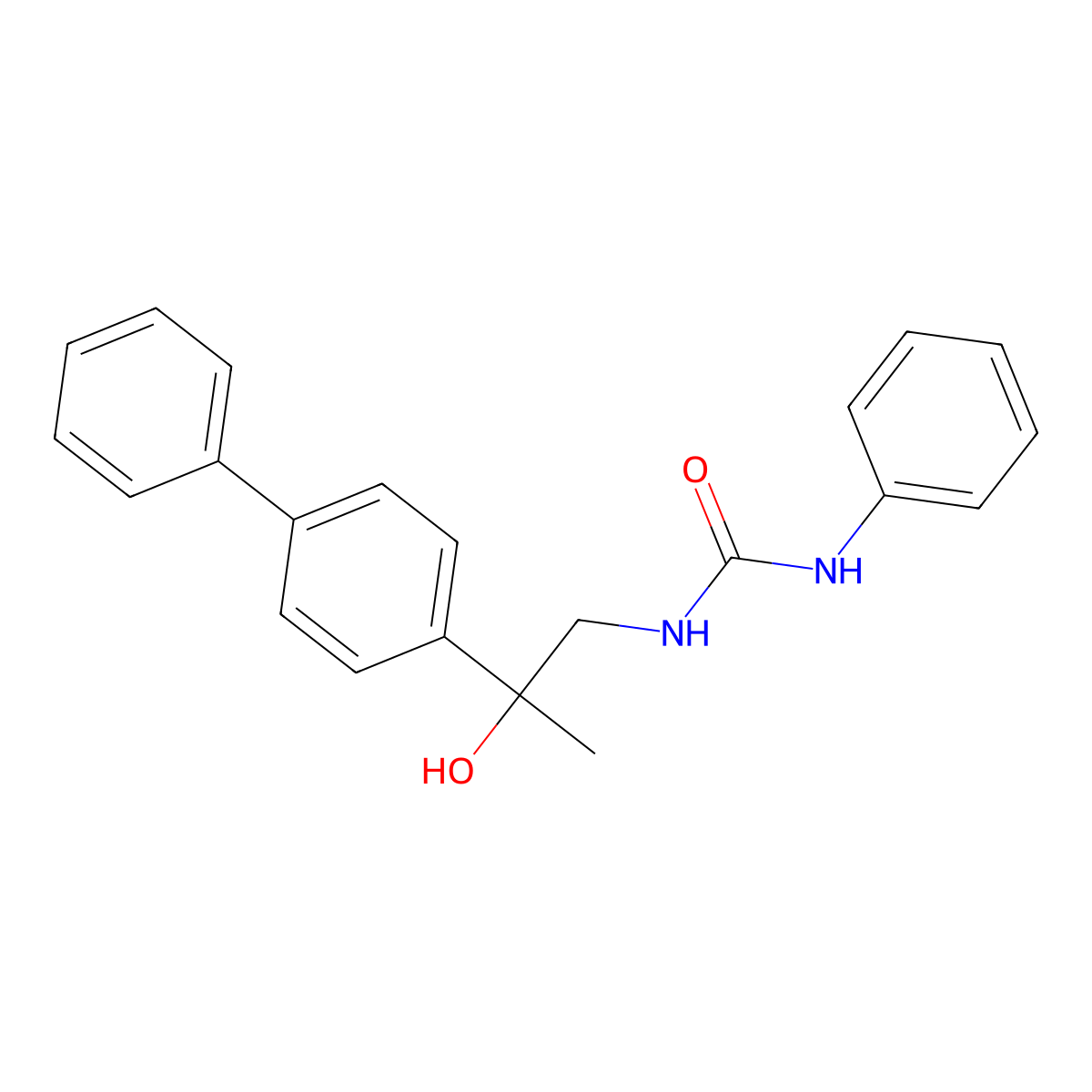 1-(2-([1,1'-Biphenyl]-4-yl)-2-hydroxypropyl)-3-phenylurea molecular structure, CAS 1396884-39-1