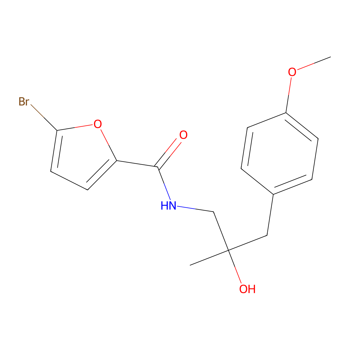 5-bromo-N-[2-hydroxy-3-(4-methoxyphenyl)-2-methylpropyl]furan-2-carboxamide molecular structure, CAS 1396884-40-4