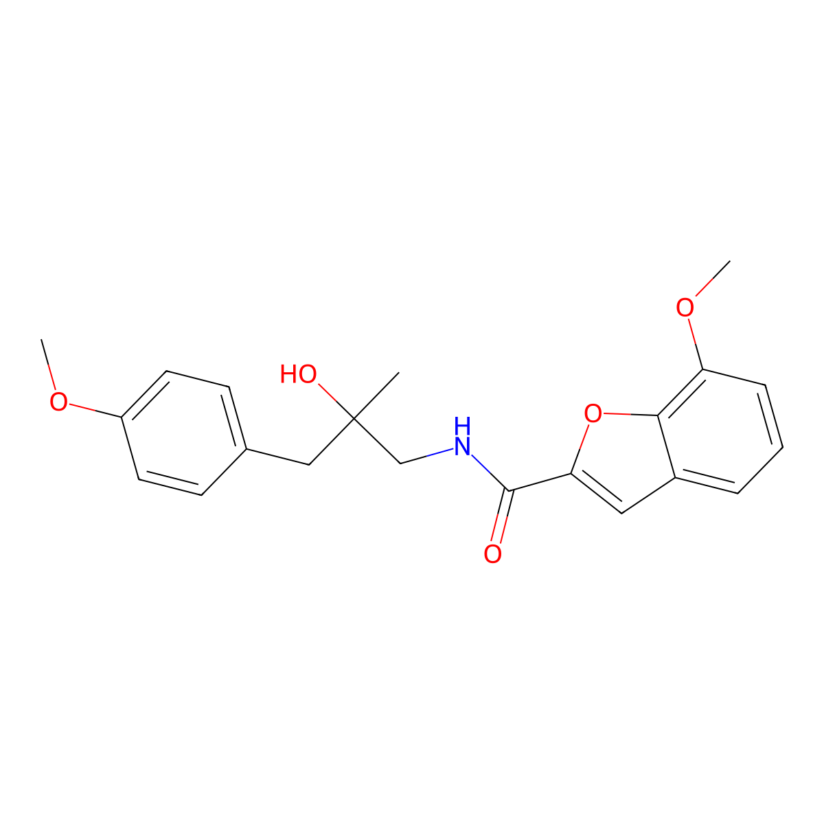 N-(2-hydroxy-3-(4-methoxyphenyl)-2-methylpropyl)-7-methoxybenzofuran-2-carboxamide molecular structure, CAS 1396884-44-8