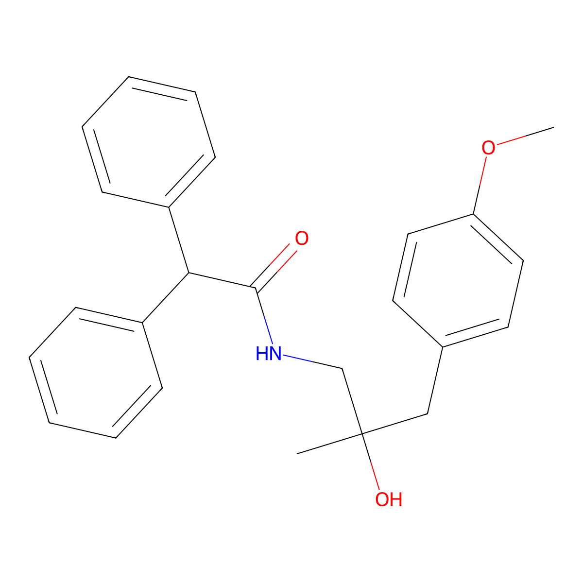 N-[2-hydroxy-3-(4-methoxyphenyl)-2-methylpropyl]-2,2-diphenylacetamide molecular structure, CAS 1396884-47-1