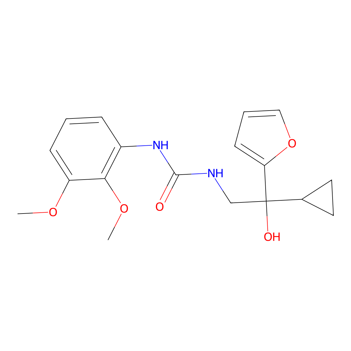 1-(2-Cyclopropyl-2-(furan-2-yl)-2-hydroxyethyl)-3-(2,3-dimethoxyphenyl)urea molecular structure, CAS 1396884-52-8