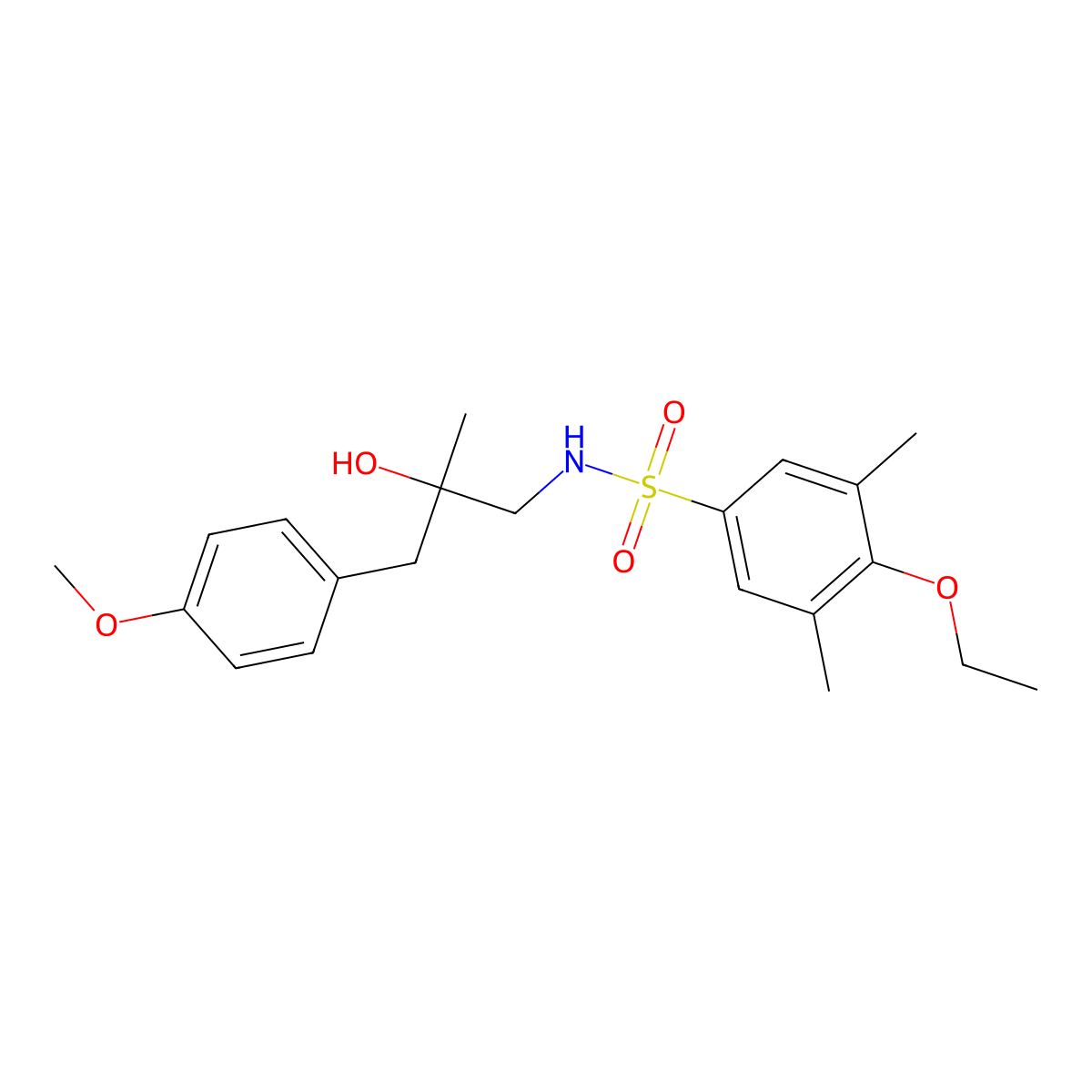 4-ethoxy-N-(2-hydroxy-3-(4-methoxyphenyl)-2-methylpropyl)-3,5-dimethylbenzenesulfonamide molecular structure, CAS 1396884-56-2