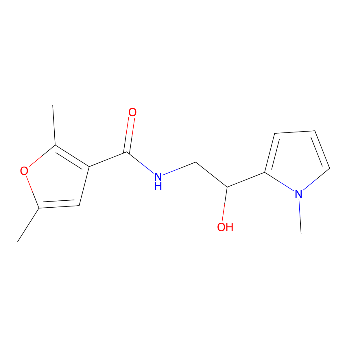N-[2-hydroxy-2-(1-methyl-1H-pyrrol-2-yl)ethyl]-2,5-dimethylfuran-3-carboxamide molecular structure, CAS 1396884-58-4