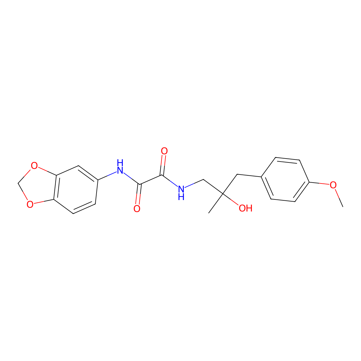 N1-(benzo[d][1,3]dioxol-5-yl)-N2-(2-hydroxy-3-(4-methoxyphenyl)-2-methylpropyl)oxalamide molecular structure, CAS 1396884-63-1