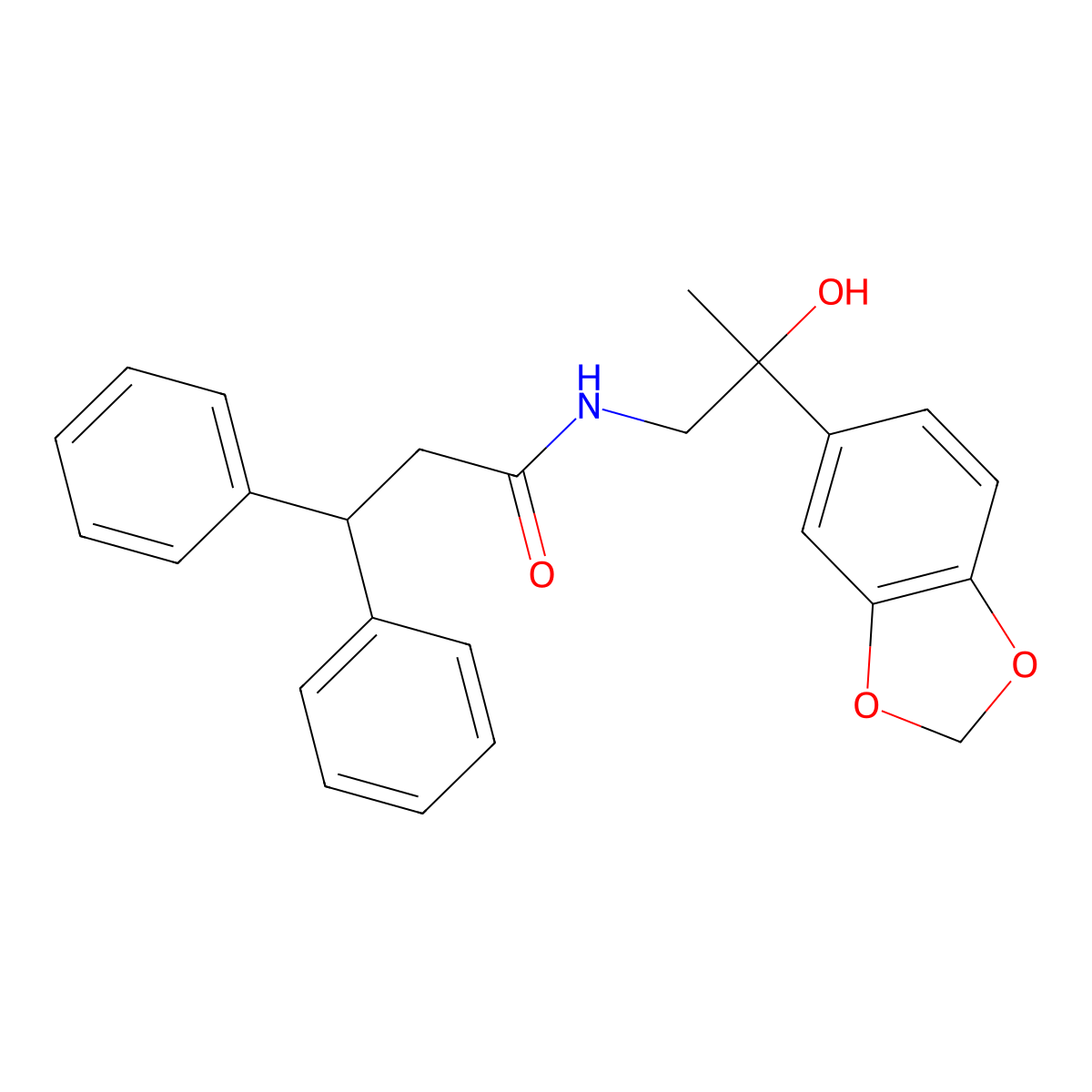 N-(2-(benzo[d][1,3]dioxol-5-yl)-2-hydroxypropyl)-3,3-diphenylpropanamide molecular structure, CAS 1396884-67-5