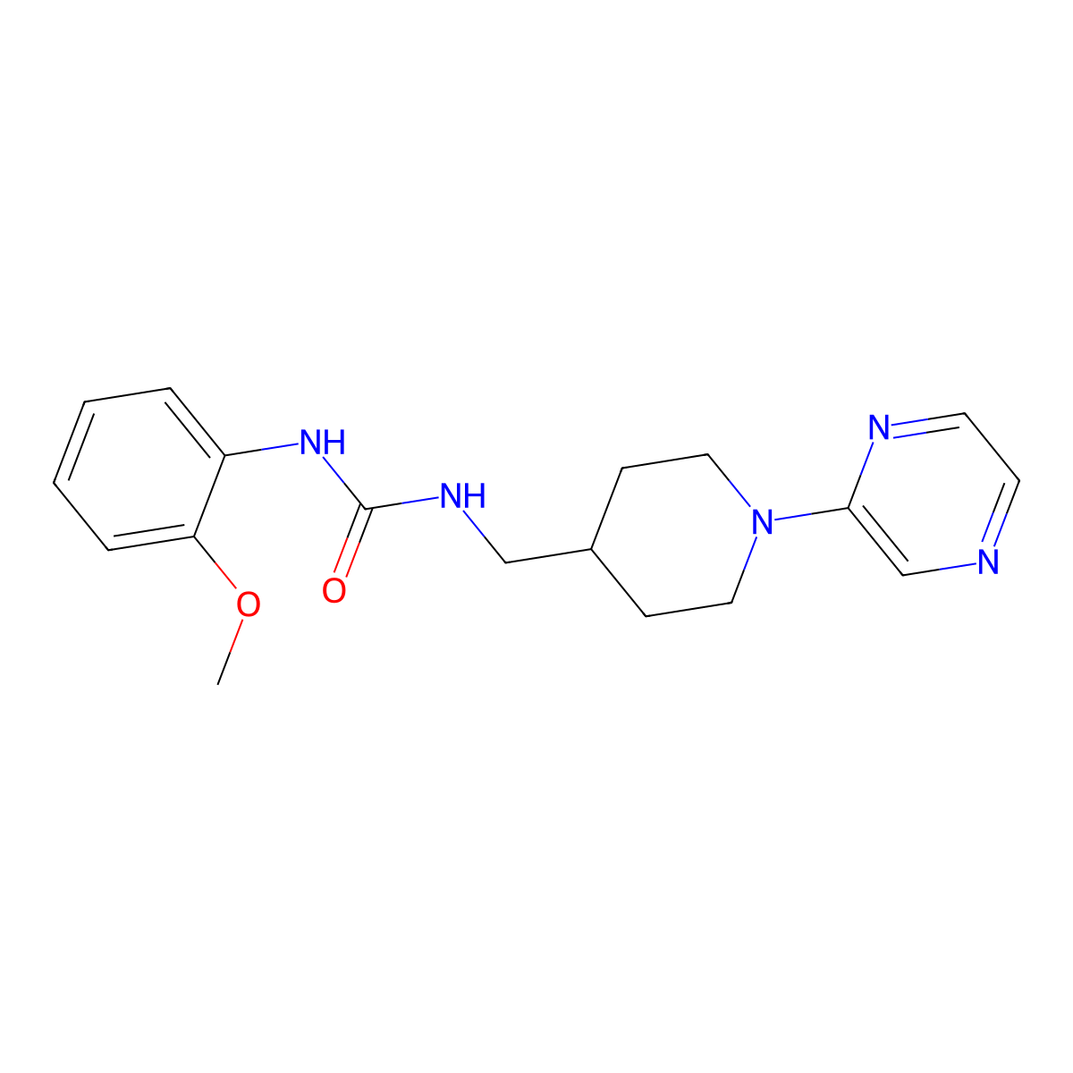 1-(2-Methoxyphenyl)-3-((1-(pyrazin-2-yl)piperidin-4-yl)methyl)urea molecular structure, CAS 1396884-69-7