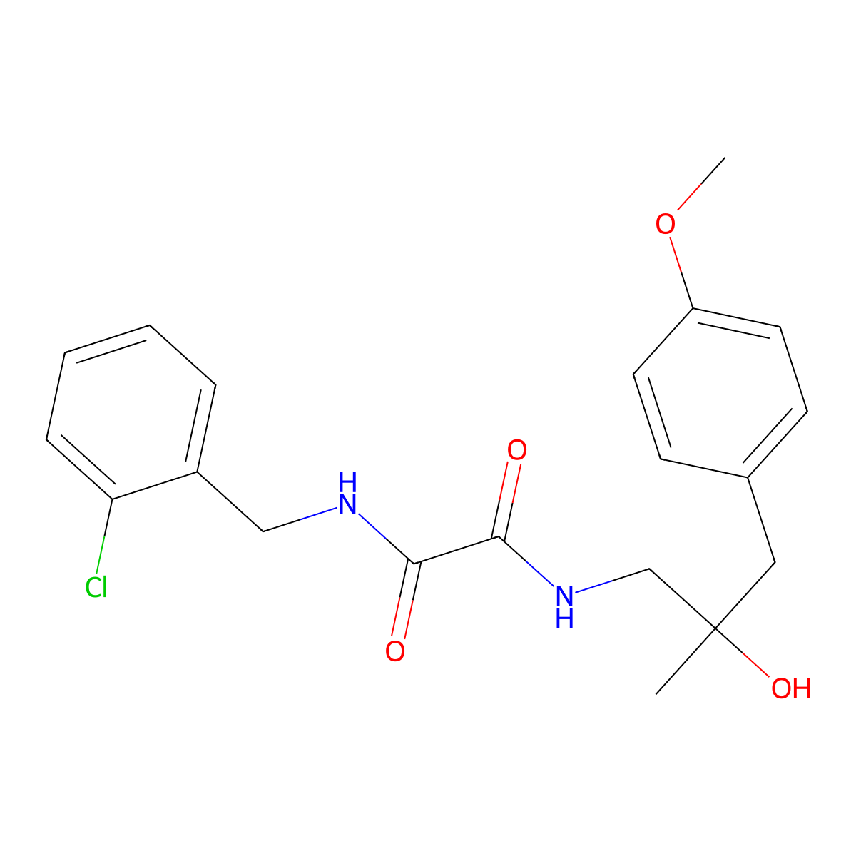 N1-(2-chlorobenzyl)-N2-(2-hydroxy-3-(4-methoxyphenyl)-2-methylpropyl)oxalamide molecular structure, CAS 1396884-70-0