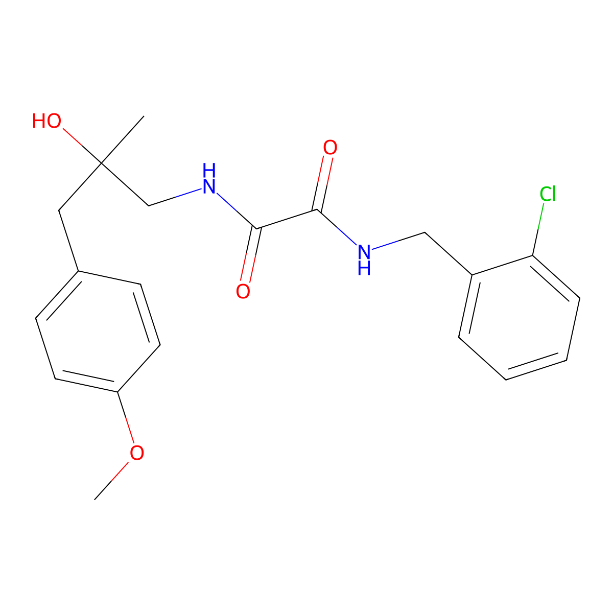 N1-(2-chlorobenzyl)-N2-(2-hydroxy-3-(4-methoxyphenyl)-2-methylpropyl)oxalamide molecular structure, CAS 1396884-70-0