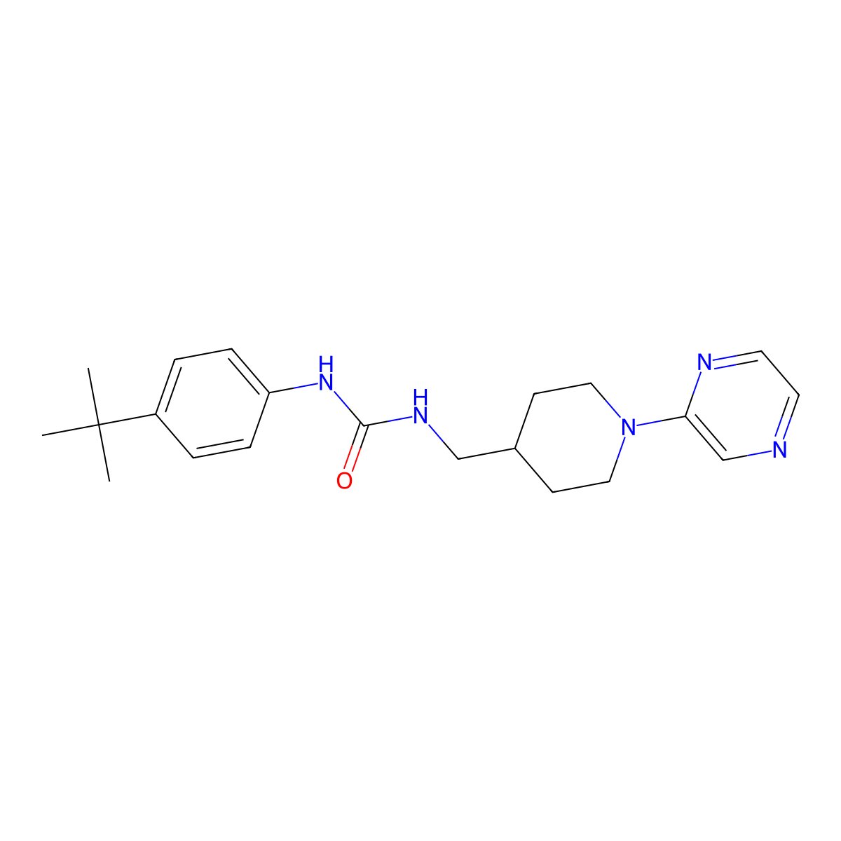 3-(4-Tert-butylphenyl)-1-{[1-(pyrazin-2-yl)piperidin-4-yl]methyl}urea molecular structure, CAS 1396884-71-1