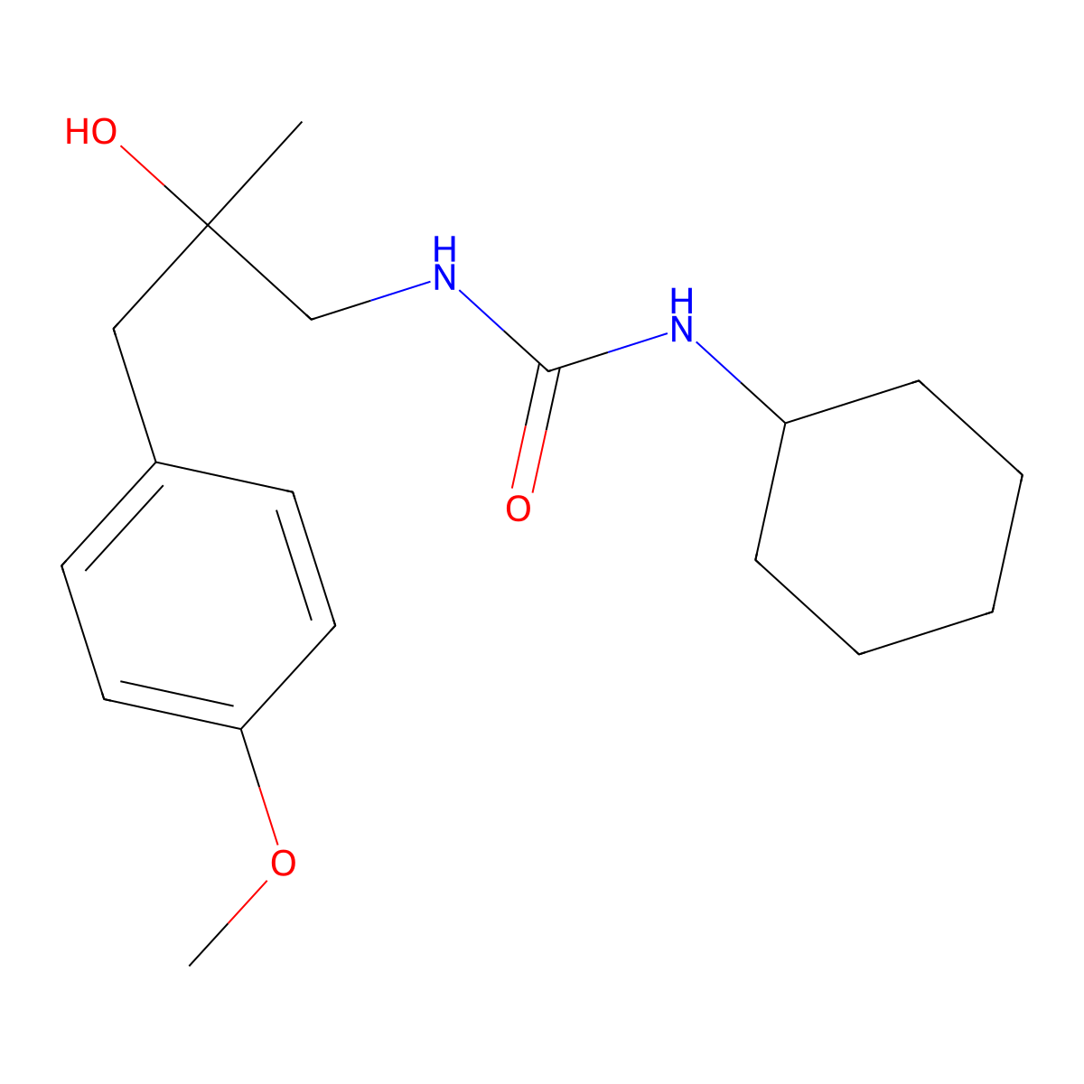 1-Cyclohexyl-3-{2-hydroxy-2-[(4-methoxyphenyl)methyl]propyl}urea molecular structure, CAS 1396884-73-3