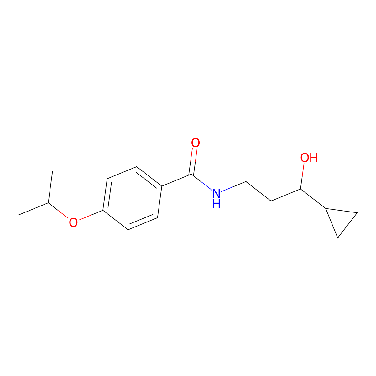 N-(3-cyclopropyl-3-hydroxypropyl)-4-isopropoxybenzamide molecular structure, CAS 1396884-96-0