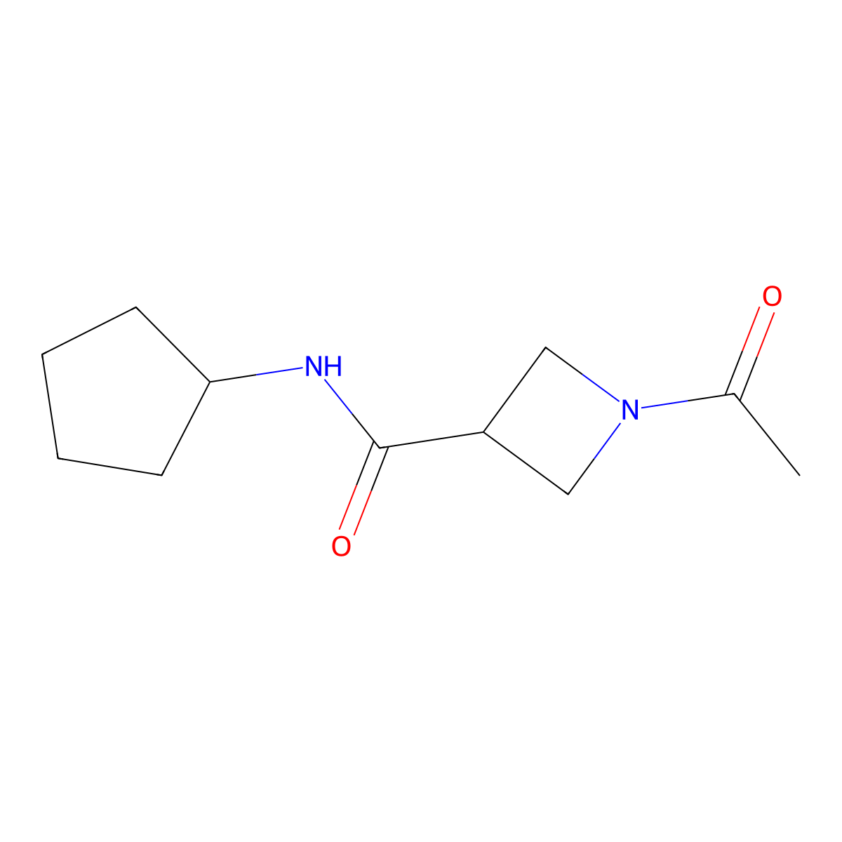 1-acetyl-N-cyclopentylazetidine-3-carboxamide molecular structure, CAS 1396884-98-2