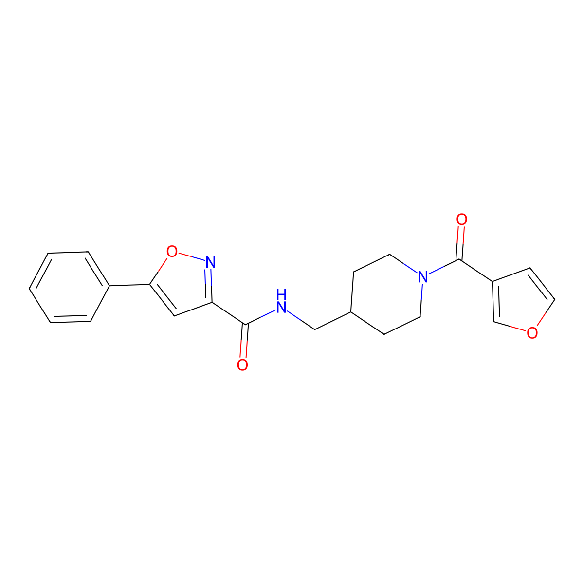 N-((1-(furan-3-carbonyl)piperidin-4-yl)methyl)-5-phenylisoxazole-3-carboxamide molecular structure, CAS 1396885-00-9