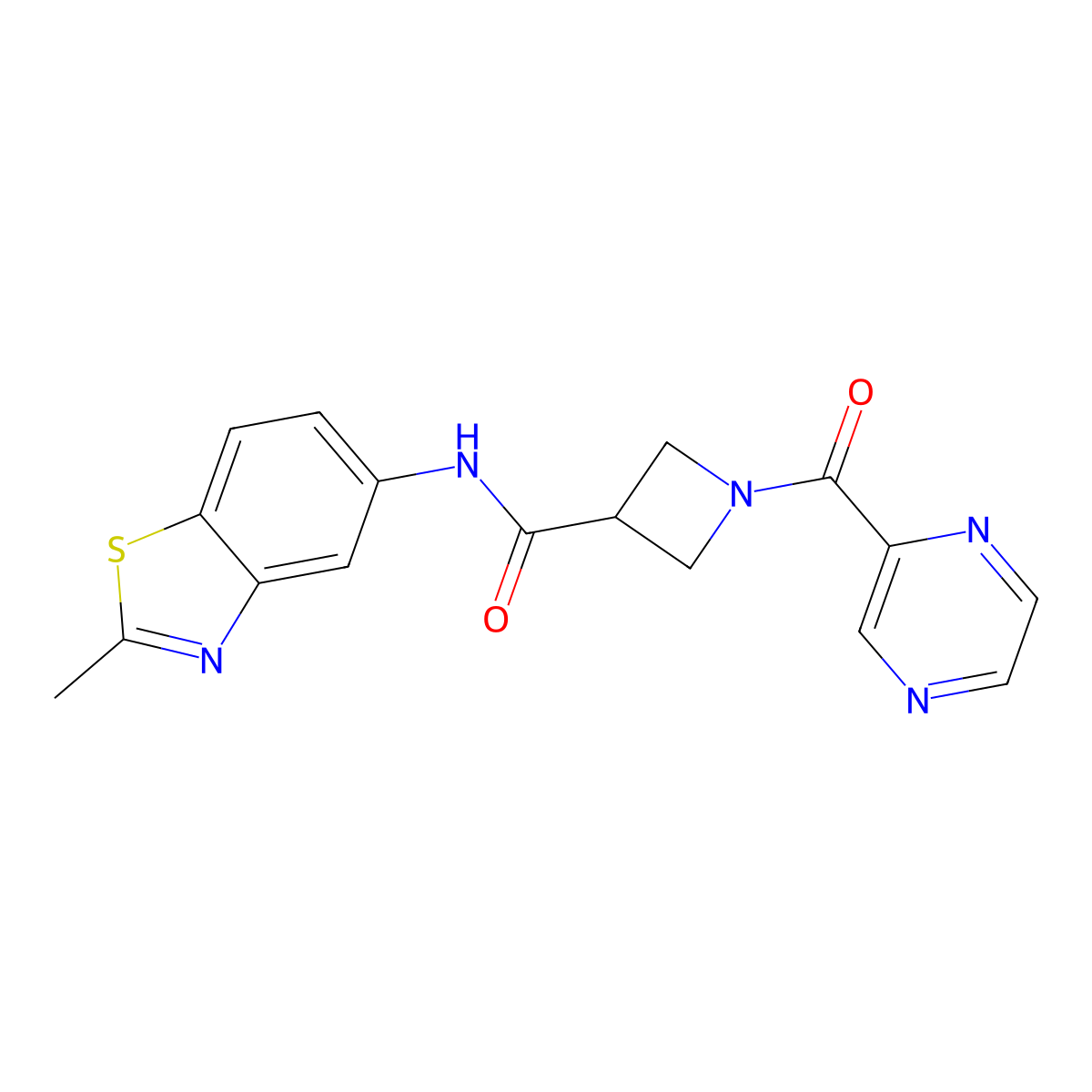N-(2-methylbenzo[d]thiazol-5-yl)-1-(pyrazine-2-carbonyl)azetidine-3-carboxamide molecular structure, CAS 1396885-03-2