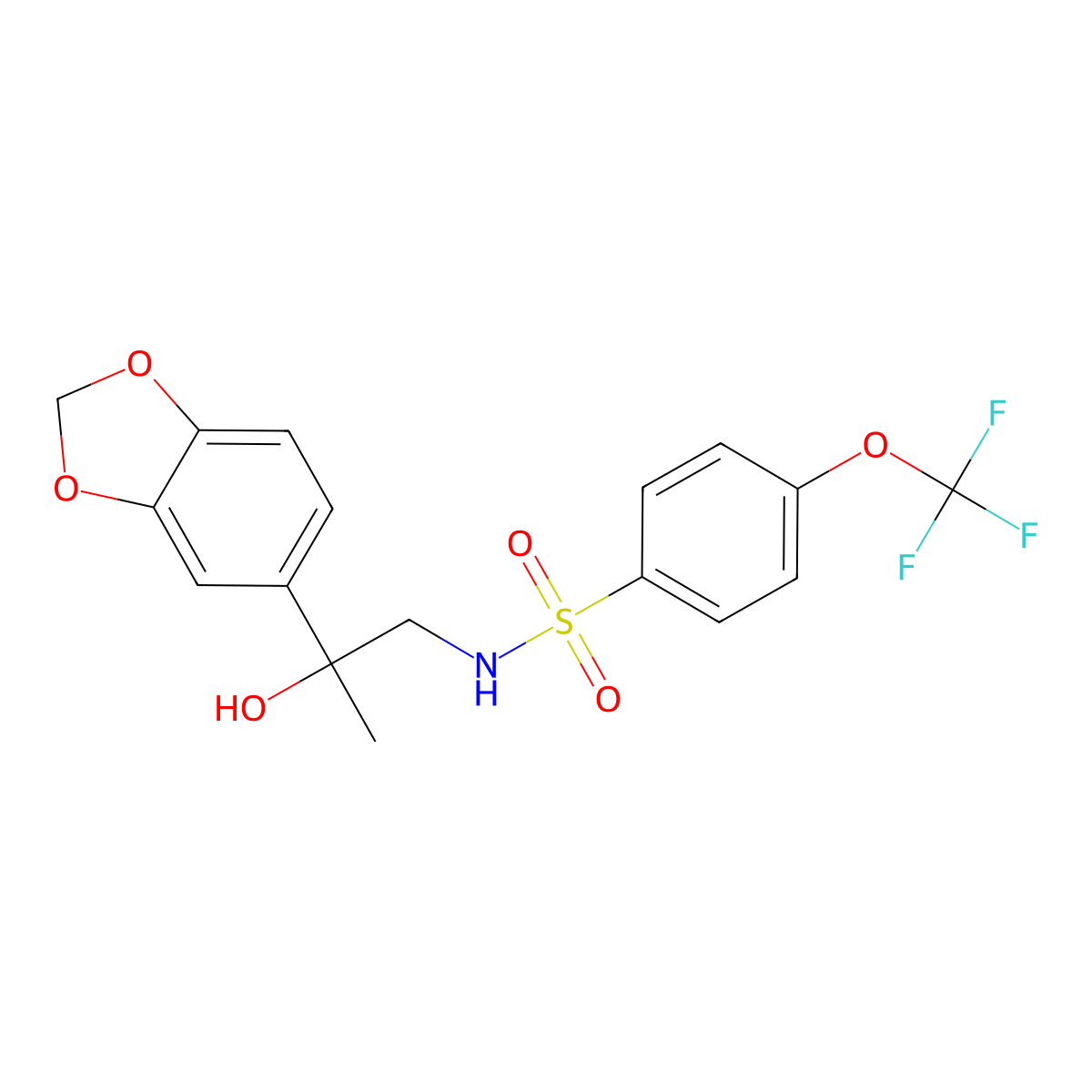 N-(2-(benzo[d][1,3]dioxol-5-yl)-2-hydroxypropyl)-4-(trifluoromethoxy)benzenesulfonamide molecular structure, CAS 1396885-04-3