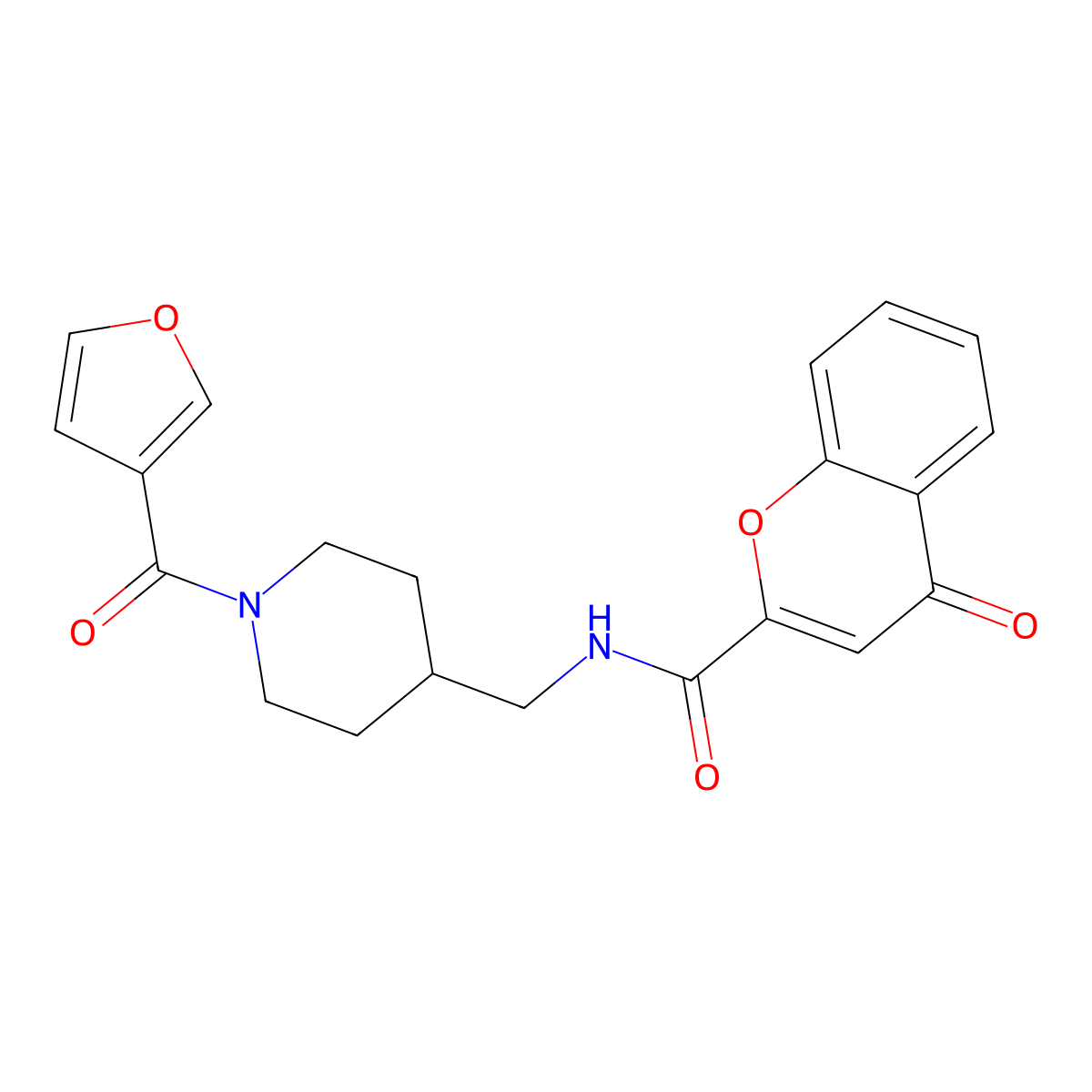 N-{[1-(furan-3-carbonyl)piperidin-4-yl]methyl}-4-oxo-4H-chromene-2-carboxamide molecular structure, CAS 1396885-06-5