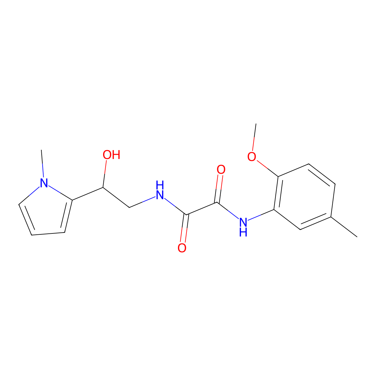 N-[2-hydroxy-2-(1-methyl-1H-pyrrol-2-yl)ethyl]-N'-(2-methoxy-5-methylphenyl)ethanediamide molecular structure, CAS 1396885-25-8