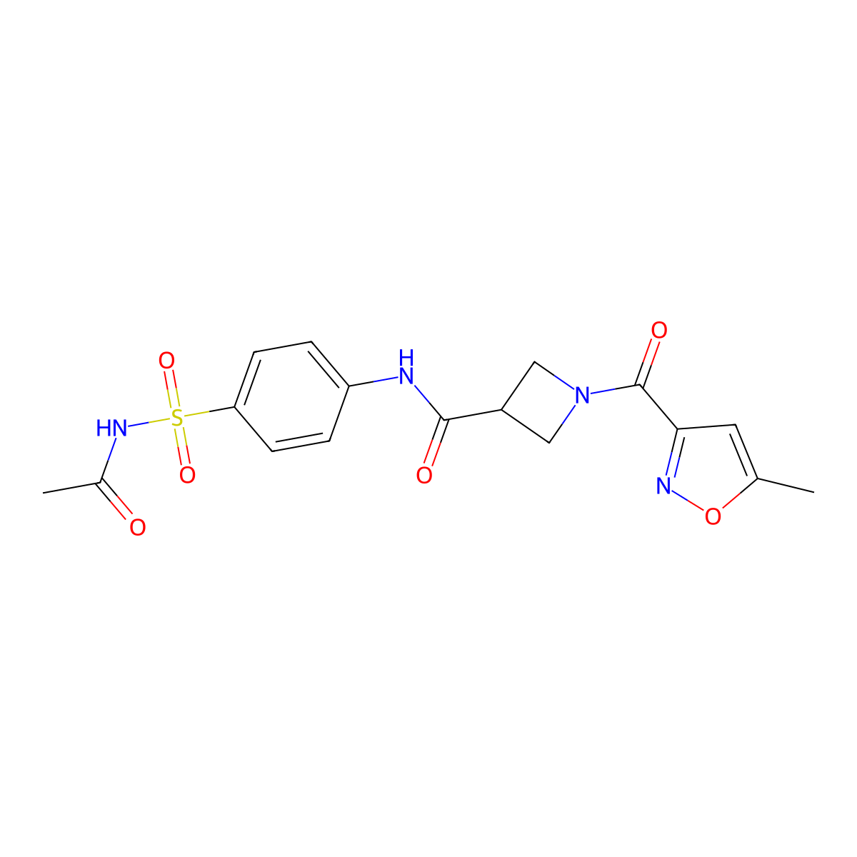 N-(4-(N-acetylsulfamoyl)phenyl)-1-(5-methylisoxazole-3-carbonyl)azetidine-3-carboxamide molecular structure, CAS 1396885-26-9
