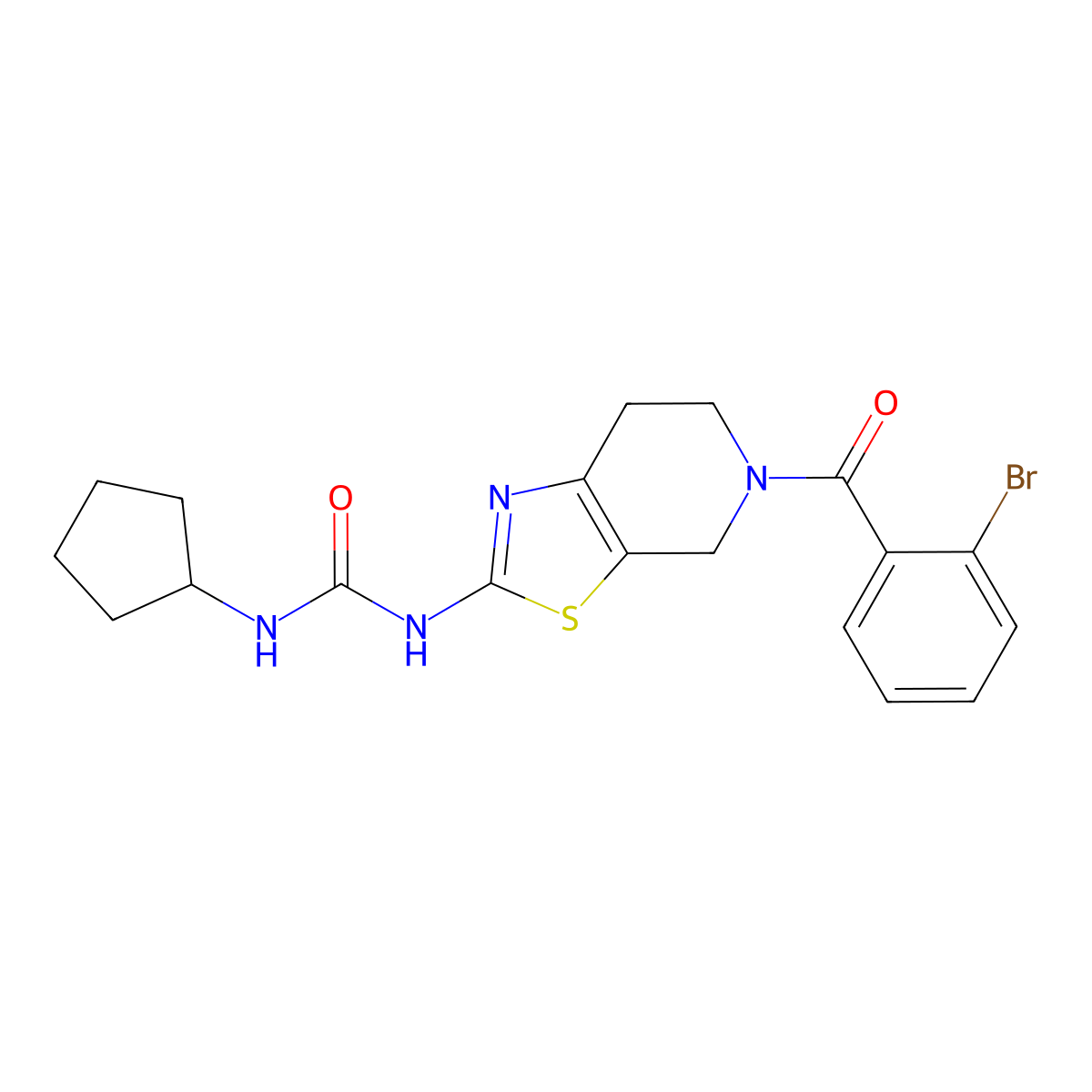 1-(5-(2-Bromobenzoyl)-4,5,6,7-tetrahydrothiazolo[5,4-c]pyridin-2-yl)-3-cyclopentylurea molecular structure, CAS 1396885-31-6