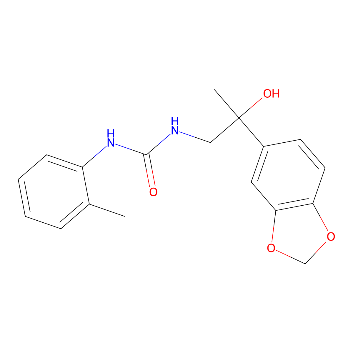 1-(2-(Benzo[d][1,3]dioxol-5-yl)-2-hydroxypropyl)-3-(o-tolyl)urea molecular structure, CAS 1396885-36-1