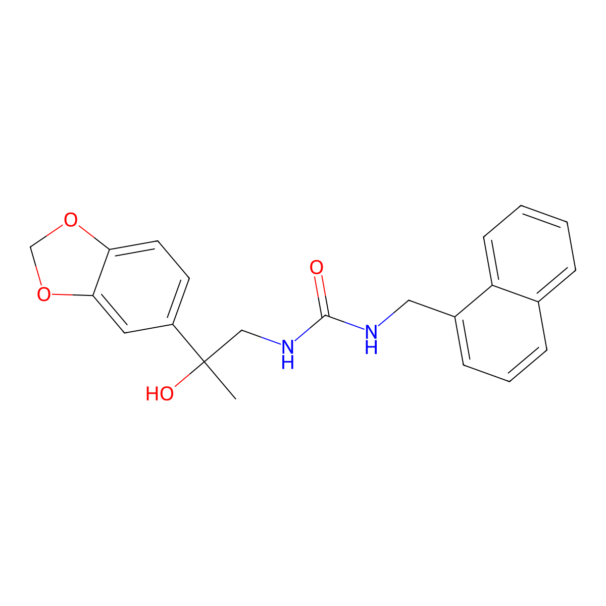 1-(2-(Benzo[d][1,3]dioxol-5-yl)-2-hydroxypropyl)-3-(naphthalen-1-ylmethyl)urea molecular structure, CAS 1396885-40-7