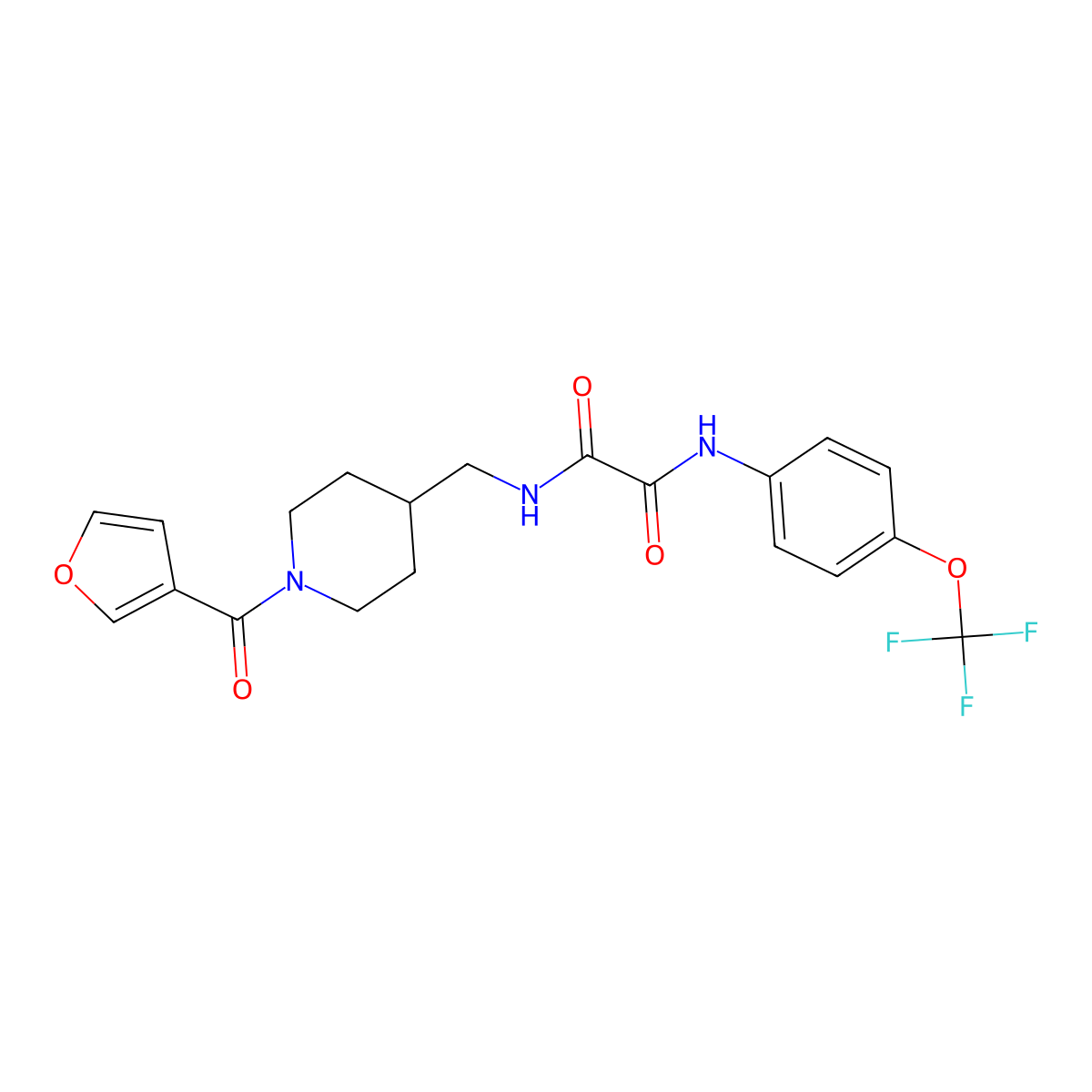 N1-((1-(furan-3-carbonyl)piperidin-4-yl)methyl)-N2-(4-(trifluoromethoxy)phenyl)oxalamide molecular structure, CAS 1396885-50-9
