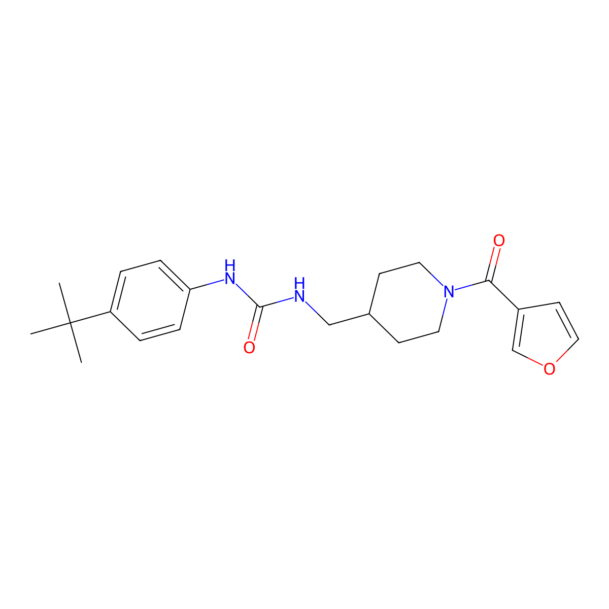 1-(4-(Tert-butyl)phenyl)-3-((1-(furan-3-carbonyl)piperidin-4-yl)methyl)urea molecular structure, CAS 1396885-53-2