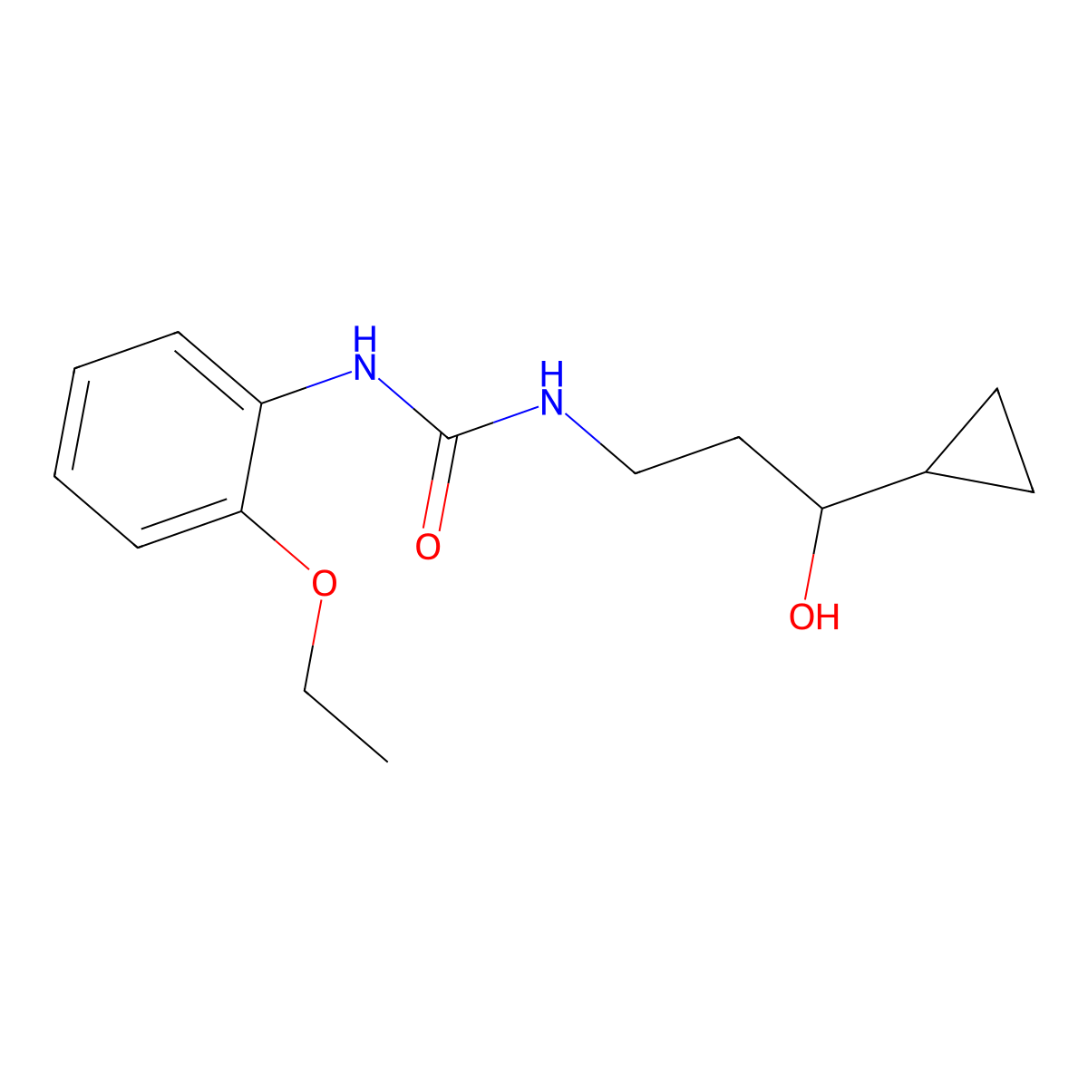 1-(3-Cyclopropyl-3-hydroxypropyl)-3-(2-ethoxyphenyl)urea molecular structure, CAS 1396885-54-3