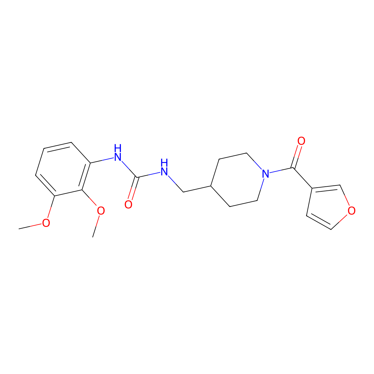 1-(2,3-Dimethoxyphenyl)-3-{[1-(furan-3-carbonyl)piperidin-4-yl]methyl}urea molecular structure, CAS 1396885-60-1