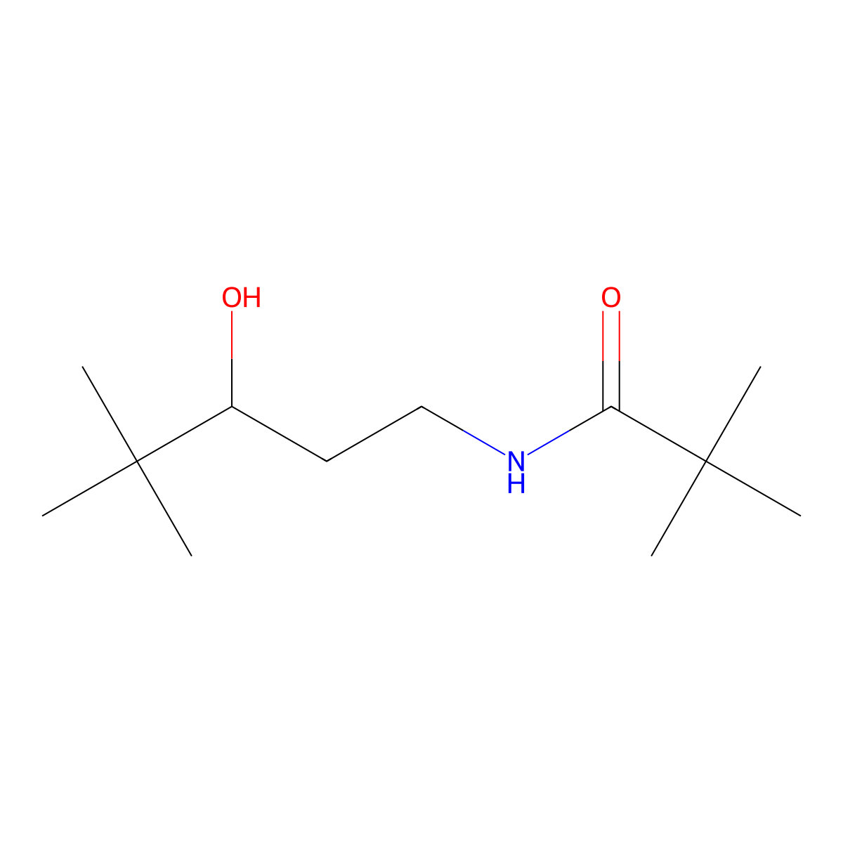 N-(3-hydroxy-4,4-dimethylpentyl)pivalamide molecular structure, CAS 1396885-61-2