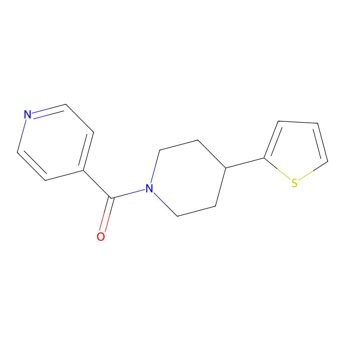 Pyridin-4-yl(4-(thiophen-2-yl)piperidin-1-yl)methanone molecular structure, CAS 1396885-72-5