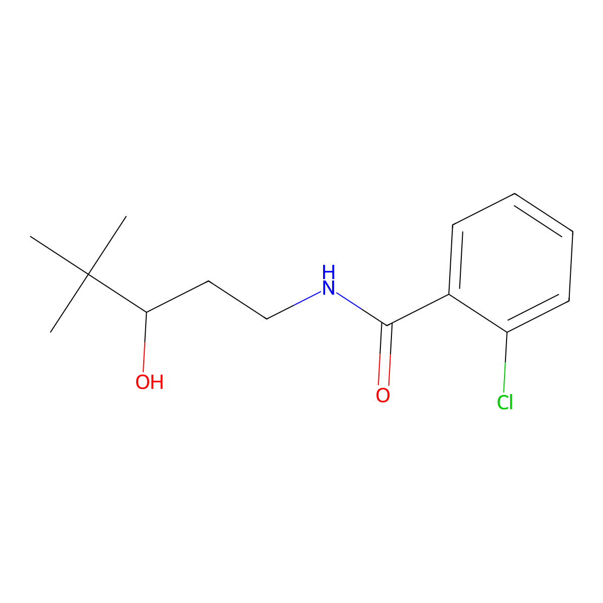 2-chloro-N-(3-hydroxy-4,4-dimethylpentyl)benzamide molecular structure, CAS 1396885-74-7