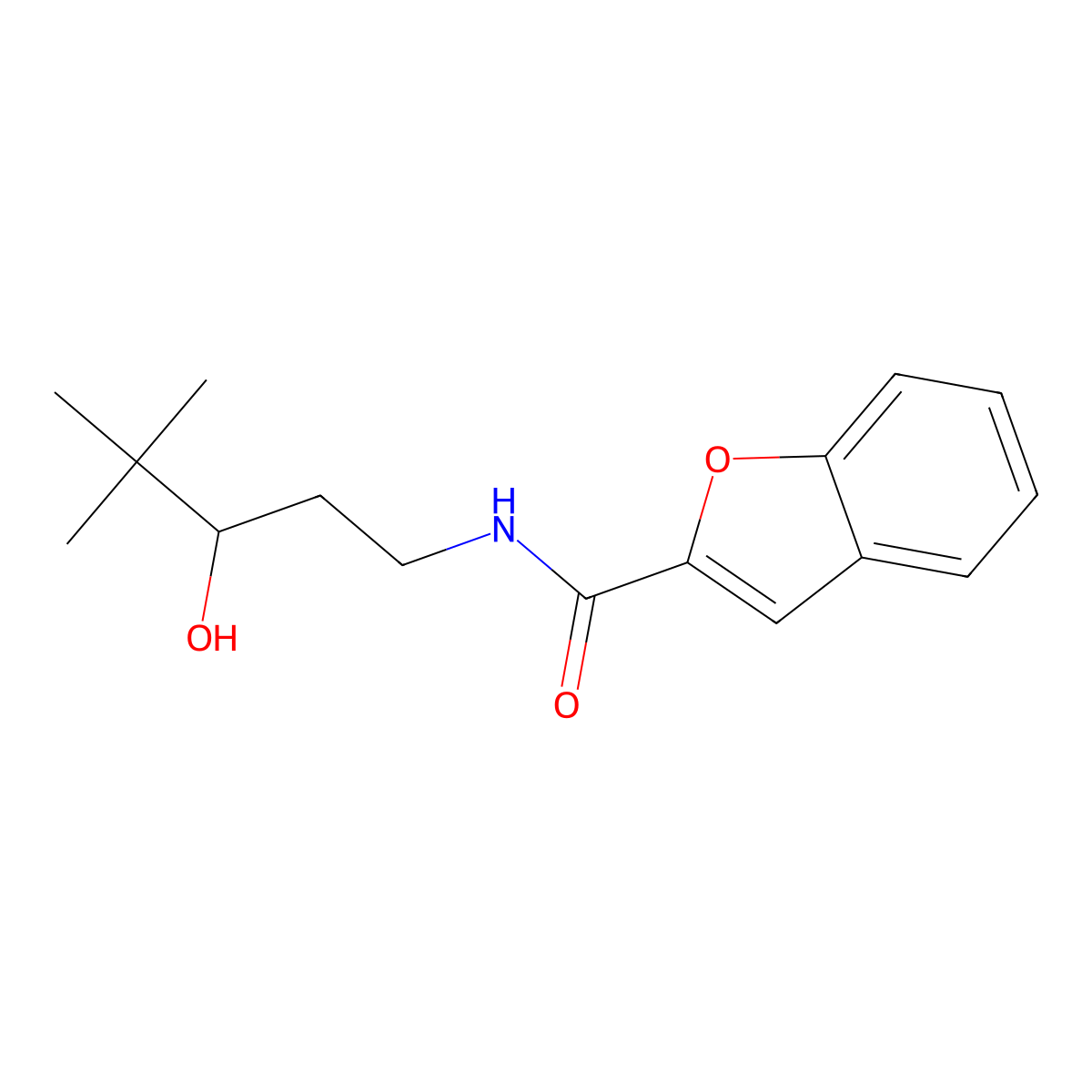N-(3-hydroxy-4,4-dimethylpentyl)benzofuran-2-carboxamide molecular structure, CAS 1396885-81-6