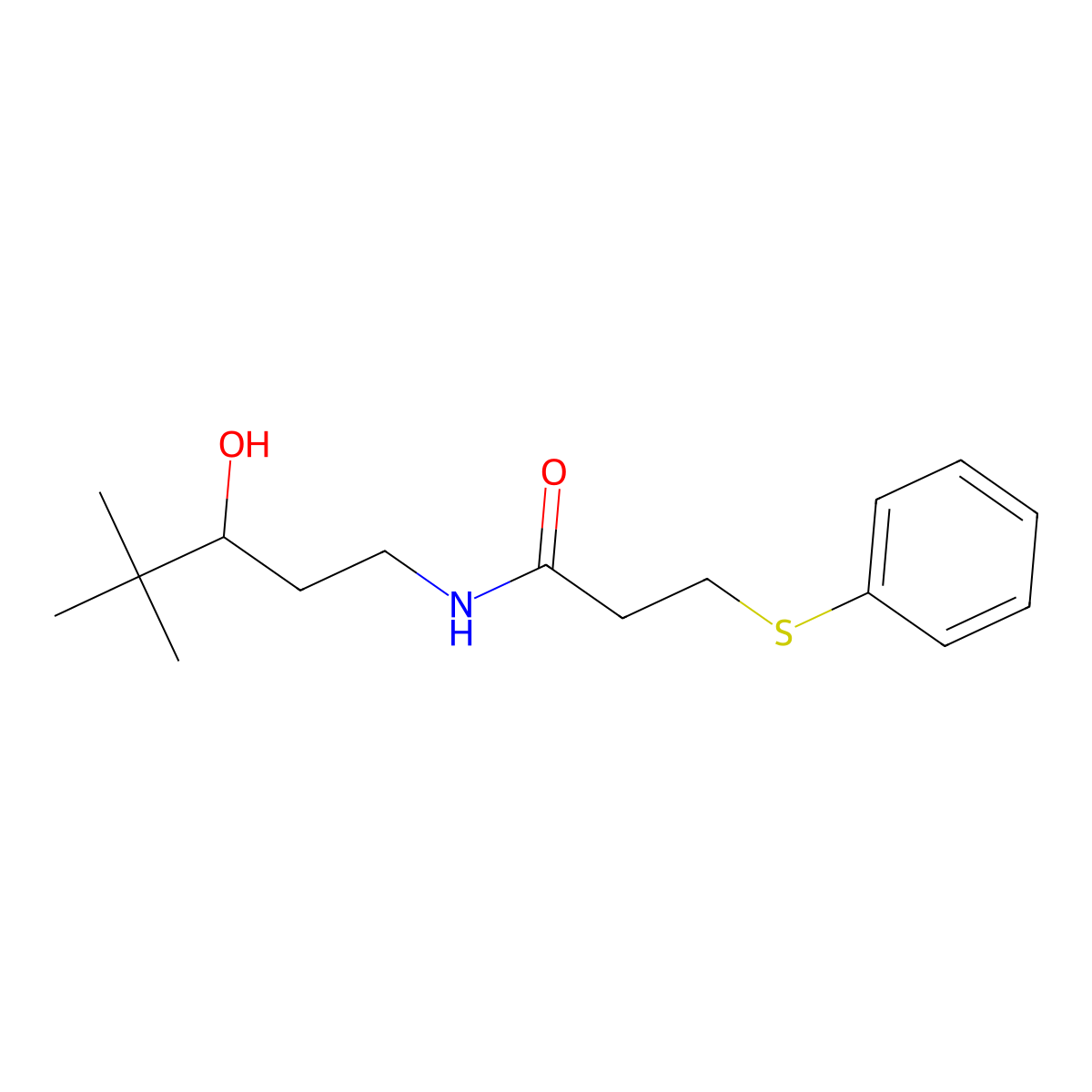N-(3-hydroxy-4,4-dimethylpentyl)-3-(phenylthio)propanamide molecular structure, CAS 1396885-87-2
