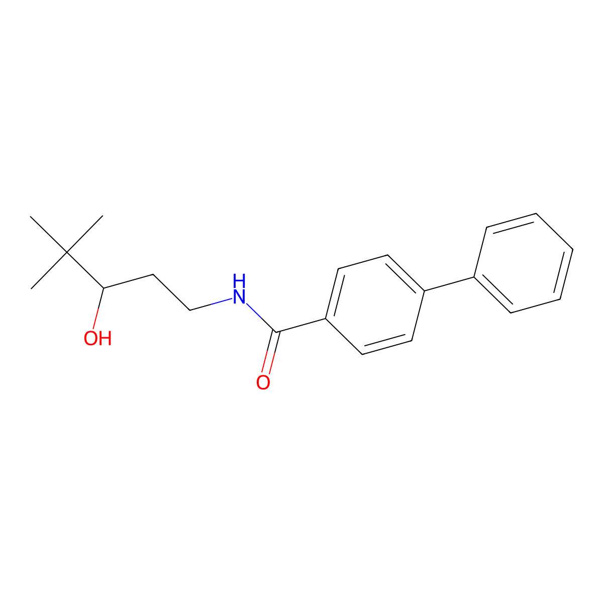 N-(3-hydroxy-4,4-dimethylpentyl)-[1,1'-biphenyl]-4-carboxamide molecular structure, CAS 1396885-94-1