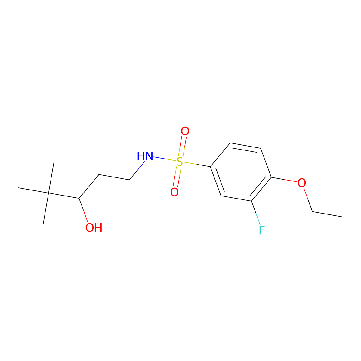 4-ethoxy-3-fluoro-N-(3-hydroxy-4,4-dimethylpentyl)benzenesulfonamide molecular structure, CAS 1396886-10-4