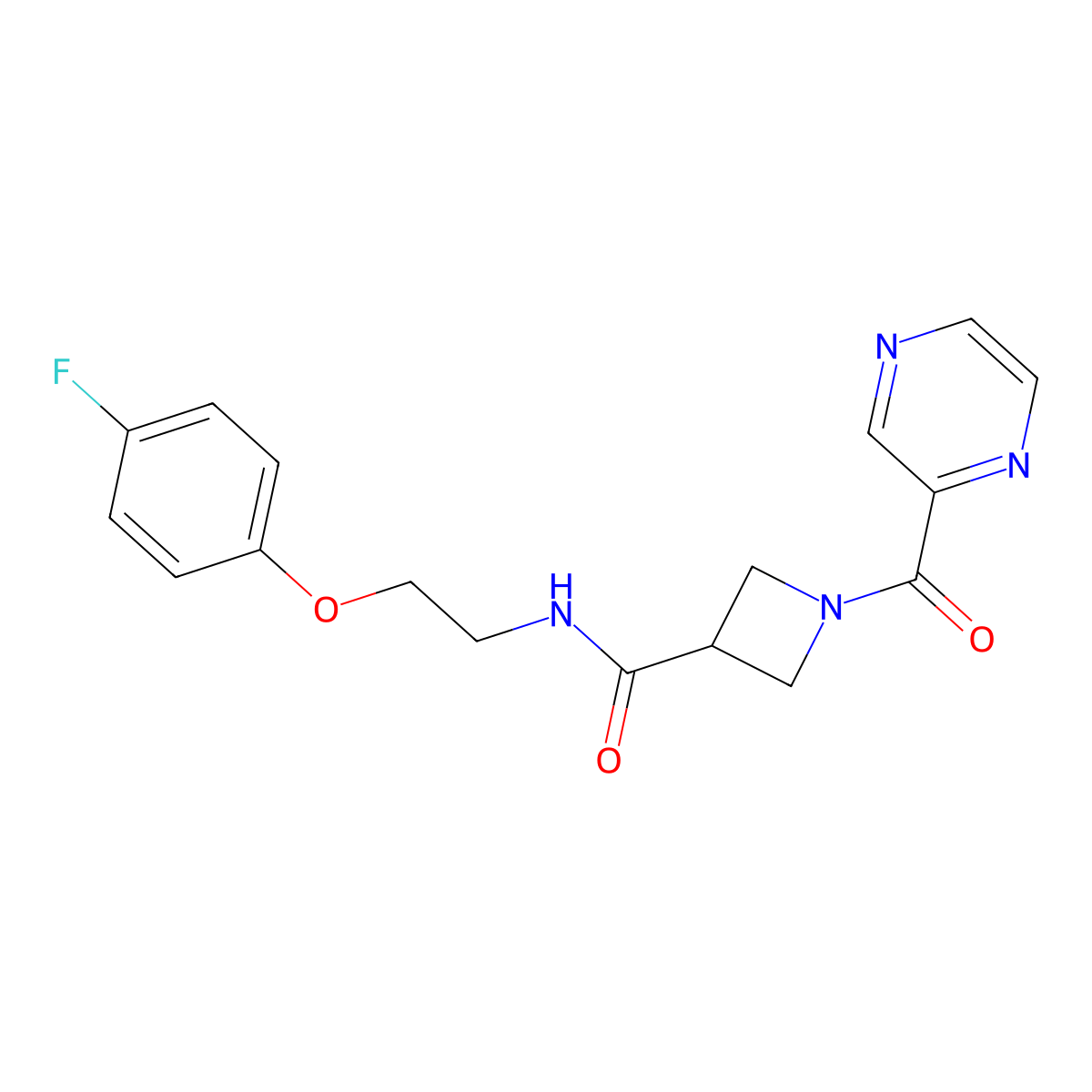N-[2-(4-fluorophenoxy)ethyl]-1-(pyrazine-2-carbonyl)azetidine-3-carboxamide molecular structure, CAS 1396886-13-7