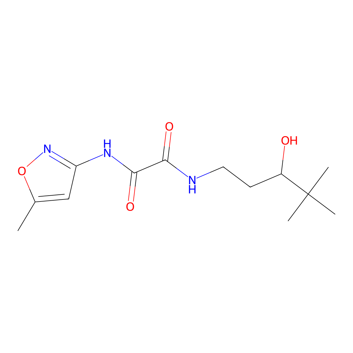 N1-(3-hydroxy-4,4-dimethylpentyl)-N2-(5-methylisoxazol-3-yl)oxalamide molecular structure, CAS 1396886-16-0