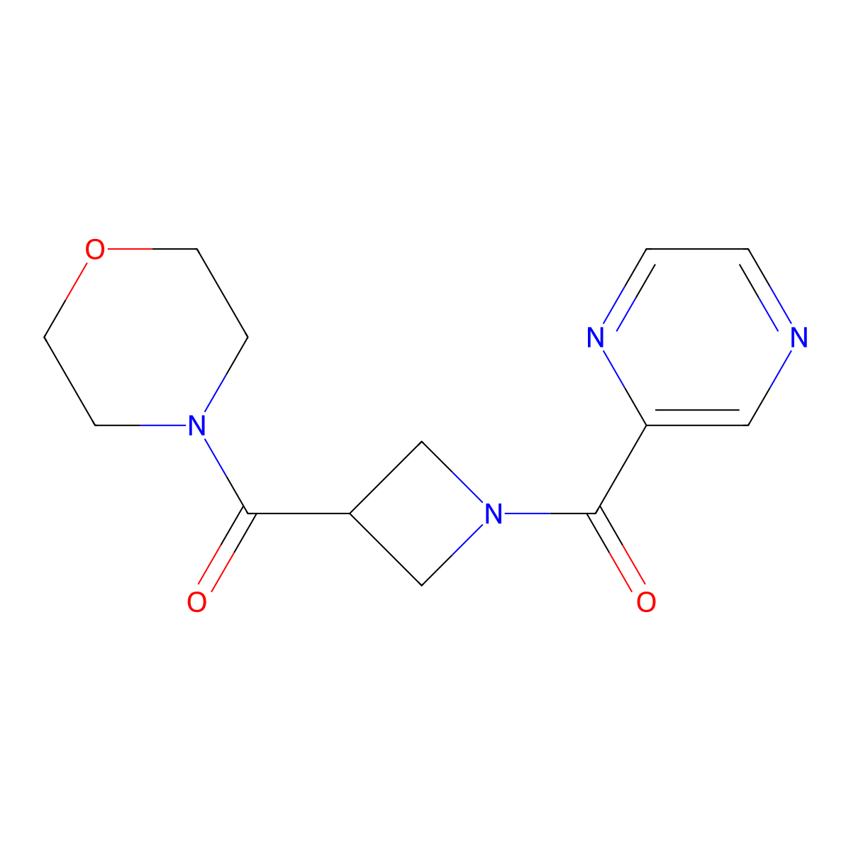 (3-(Morpholine-4-carbonyl)azetidin-1-yl)(pyrazin-2-yl)methanone molecular structure, CAS 1396886-19-3