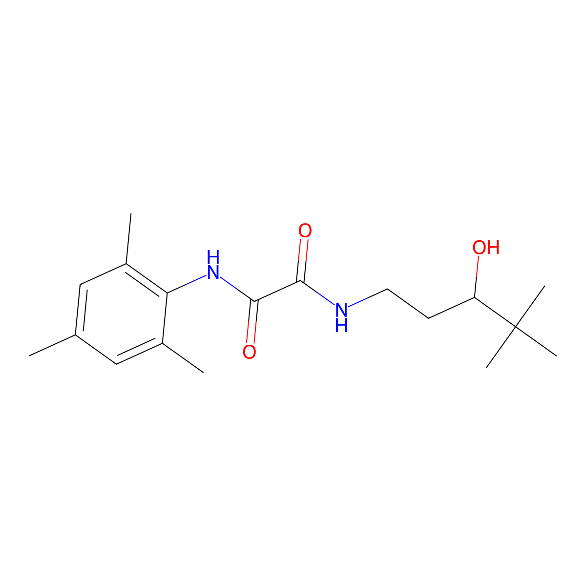 N1-(3-hydroxy-4,4-dimethylpentyl)-N2-mesityloxalamide molecular structure, CAS 1396886-20-6