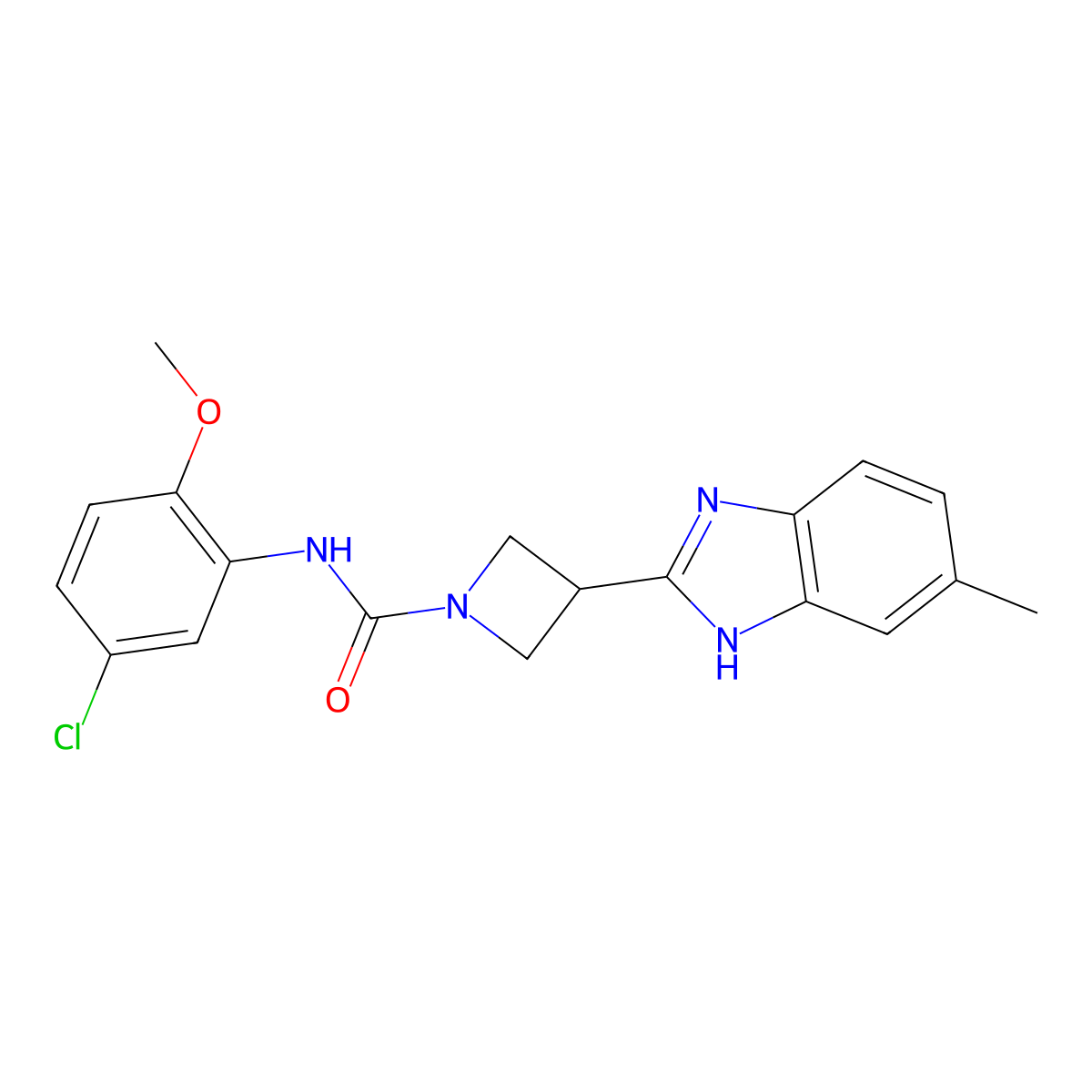 N-(5-chloro-2-methoxyphenyl)-3-(5-methyl-1H-benzo[d]imidazol-2-yl)azetidine-1-carboxamide molecular structure, CAS 1396886-42-2