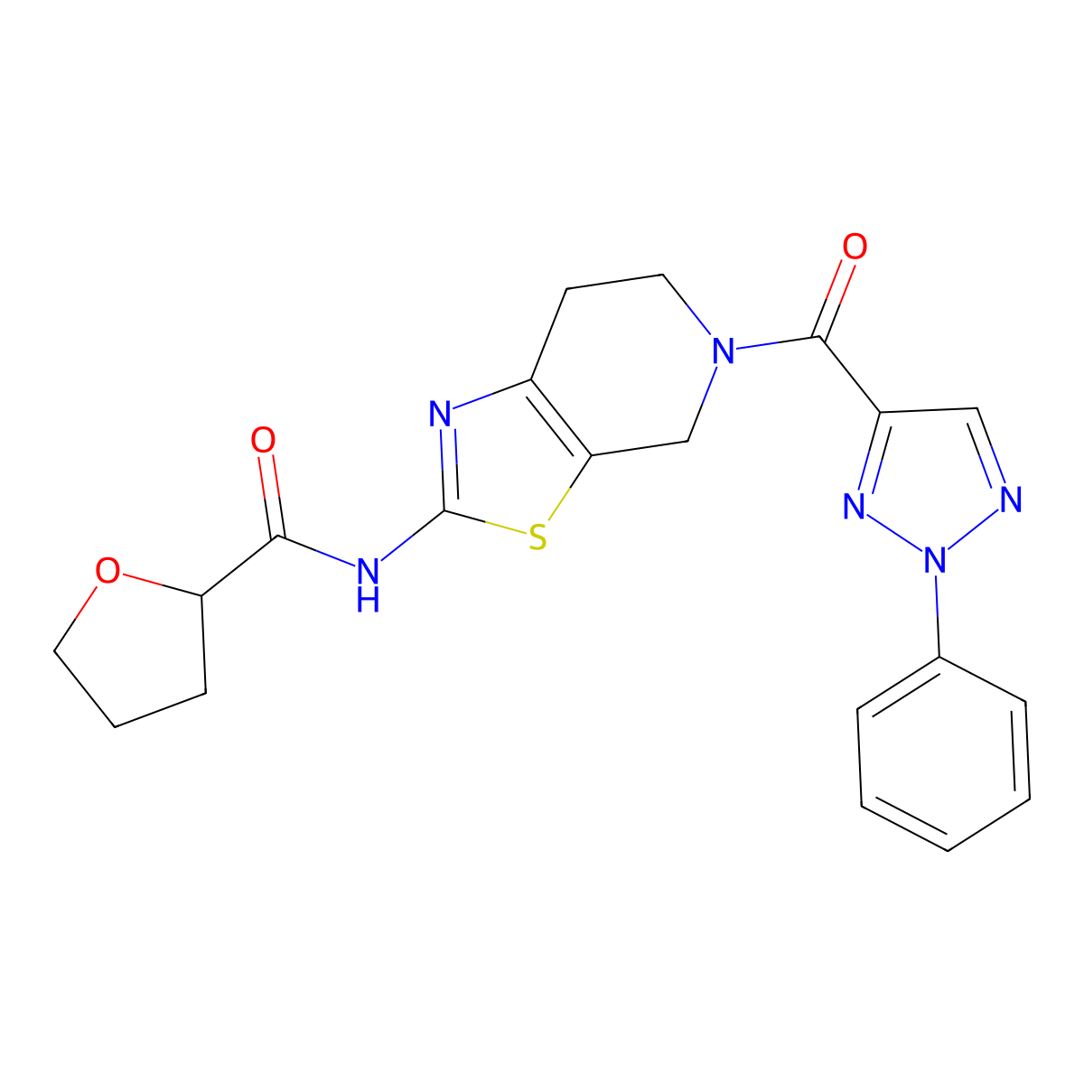N-(5-(2-phenyl-2H-1,2,3-triazole-4-carbonyl)-4,5,6,7-tetrahydrothiazolo[5,4-c]pyridin-2-yl)tetrahydrofuran-2-carboxamide molecular structure, CAS 1396886-46-6