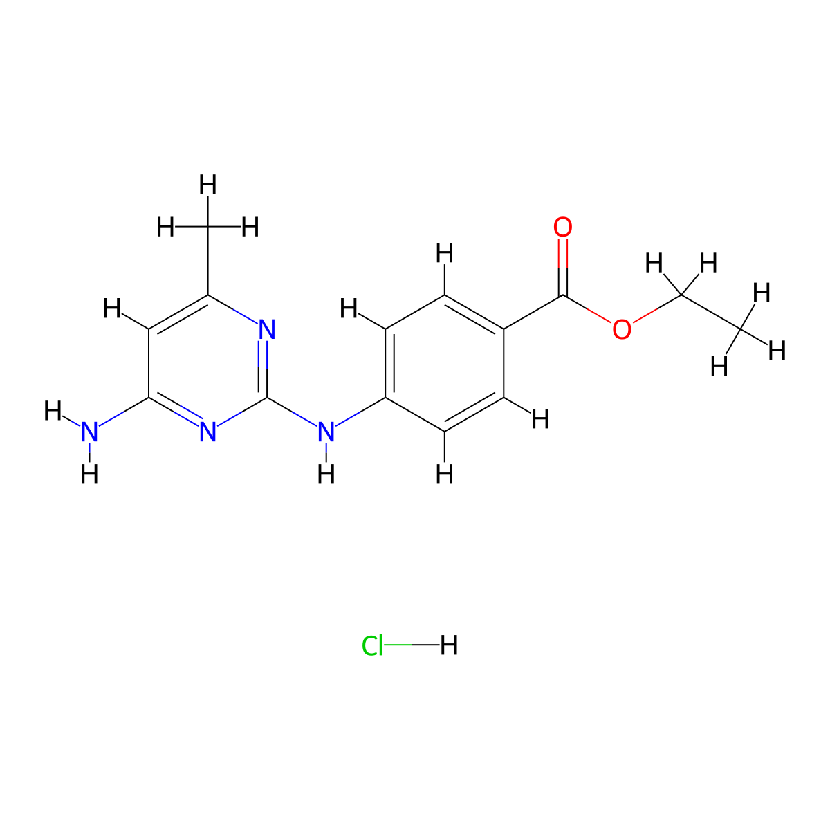 Ethyl 4-((4-amino-6-methylpyrimidin-2-yl)amino)benzoate hydrochloride molecular structure, CAS 1396886-50-2