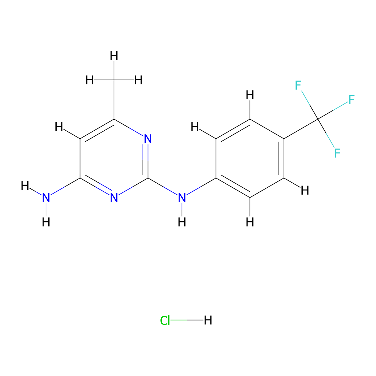 6-methyl-N2-(4-(trifluoromethyl)phenyl)pyrimidine-2,4-diamine hydrochloride molecular structure, CAS 1396886-52-4