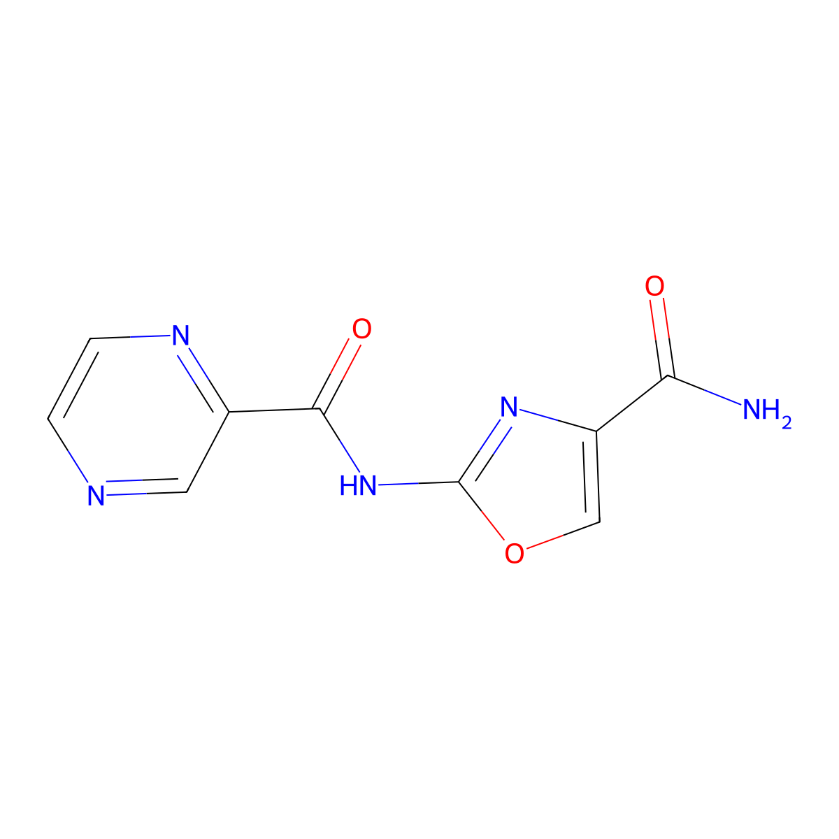 2-(Pyrazine-2-carboxamido)oxazole-4-carboxamide molecular structure, CAS 1396886-56-8